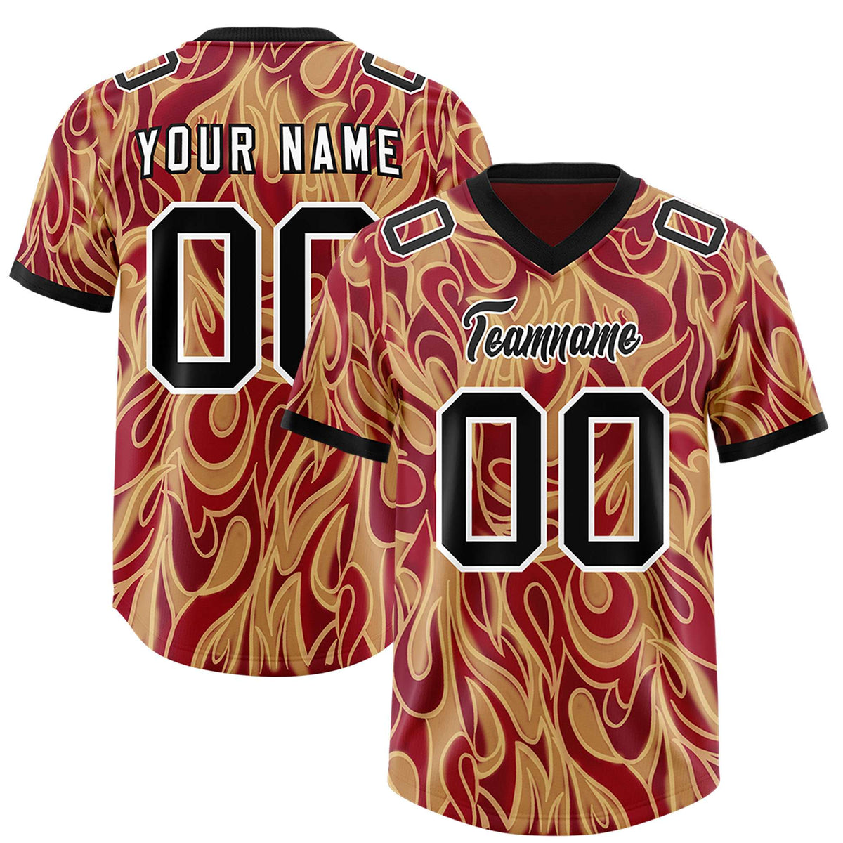 Custom Crimson Personalized Printed Graffiti Pattern Design Authentic American Football Jersey