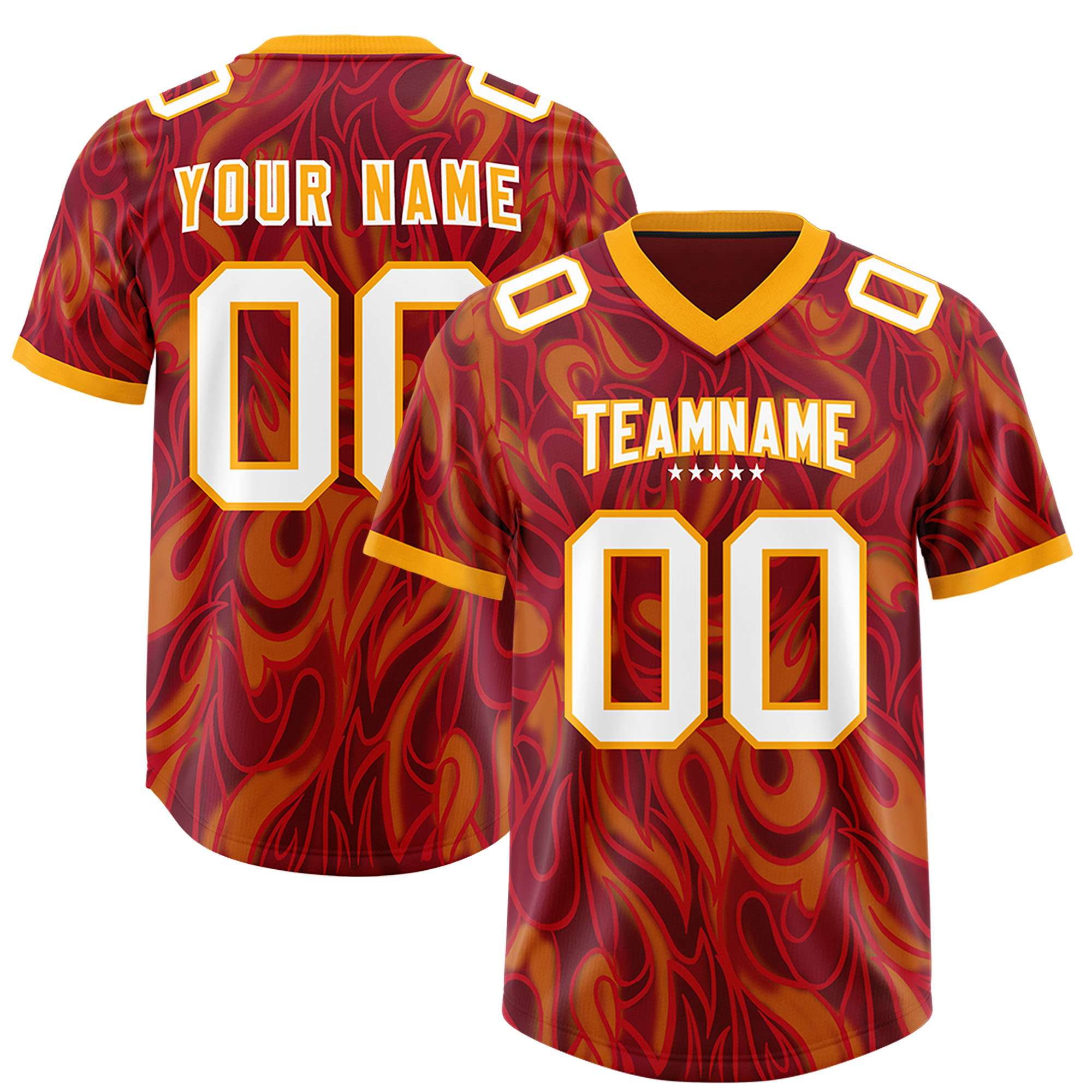 Custom Crimson Personalized Printed Graffiti Pattern Design Authentic American Football Jersey