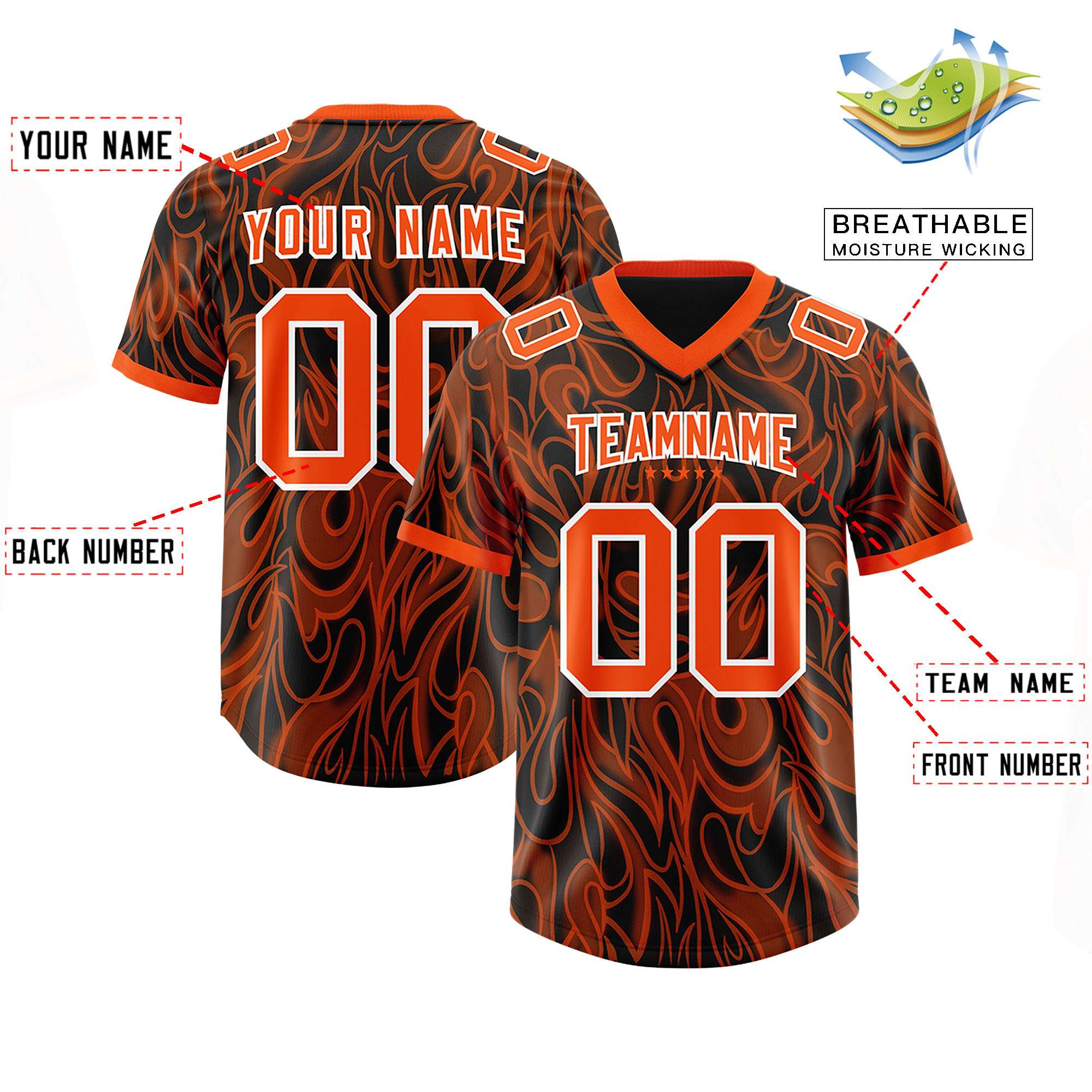 Custom Black Personalized Printed Graffiti Pattern Design Authentic American Football Jersey