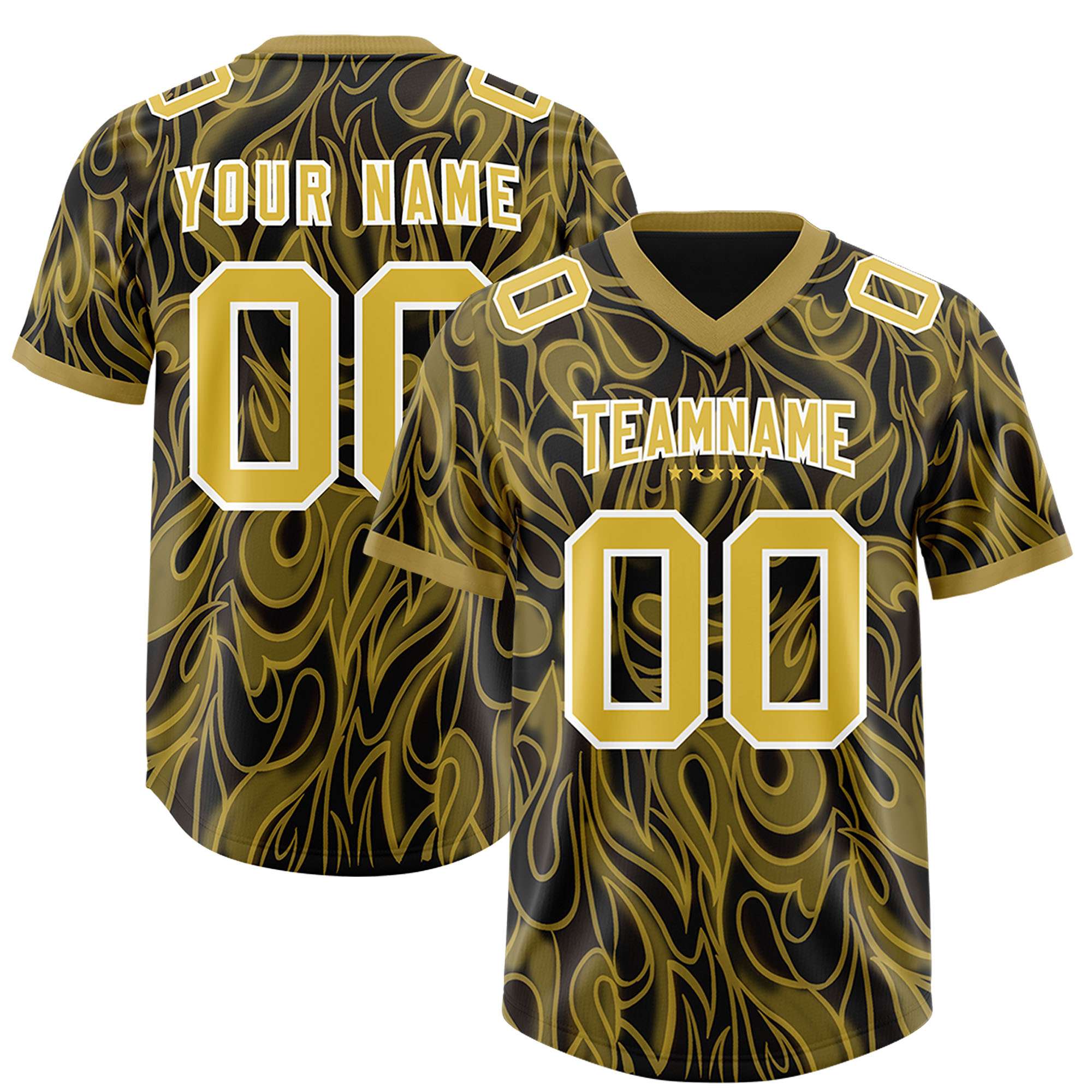 Custom Black Personalized Printed Graffiti Pattern Design Authentic American Football Jersey