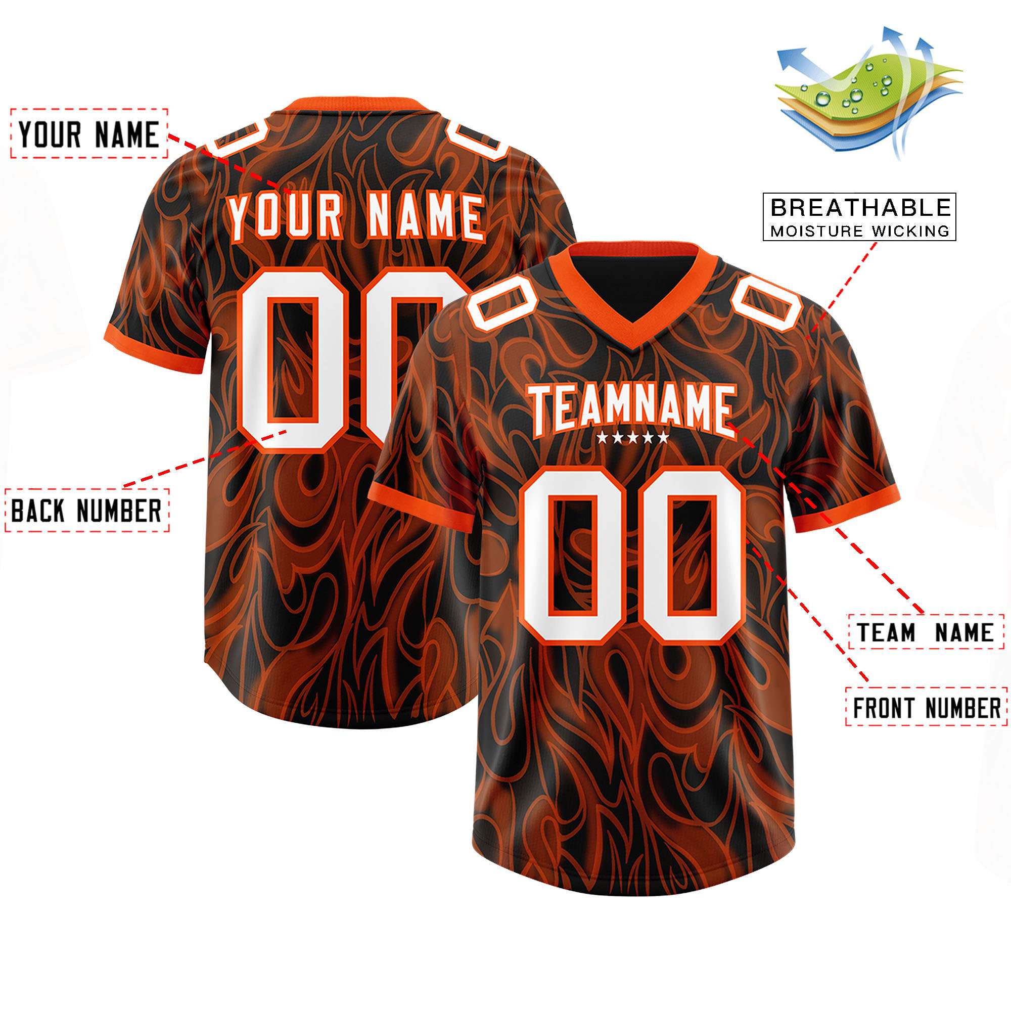 Custom Black Personalized Printed Graffiti Pattern Design Authentic American Football Jersey