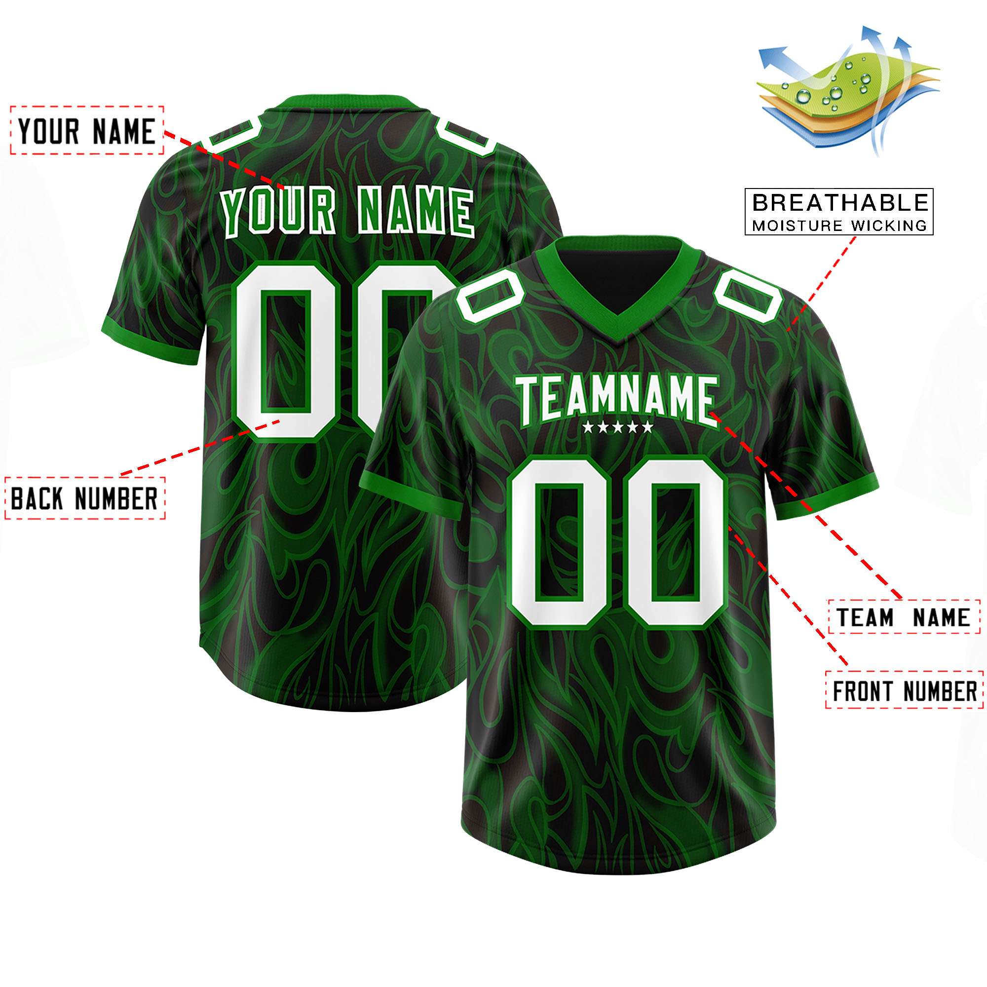 Custom Black Personalized Printed Graffiti Pattern Design Authentic American Football Jersey