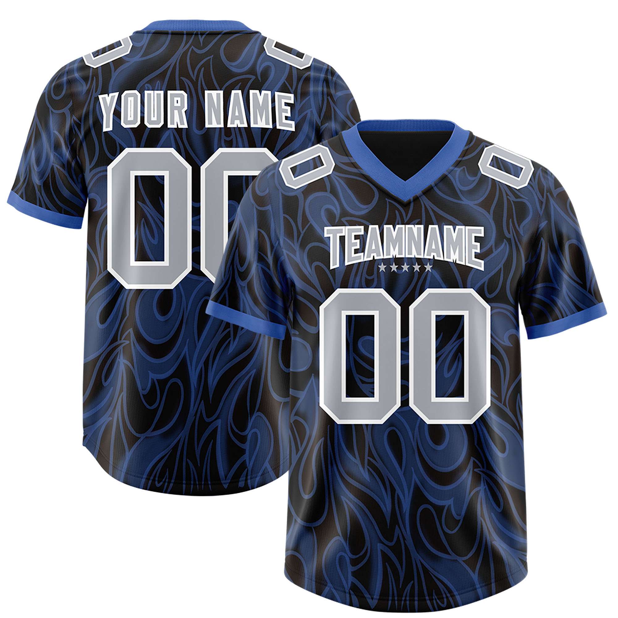 Custom Black Personalized Printed Graffiti Pattern Design Authentic American Football Jersey