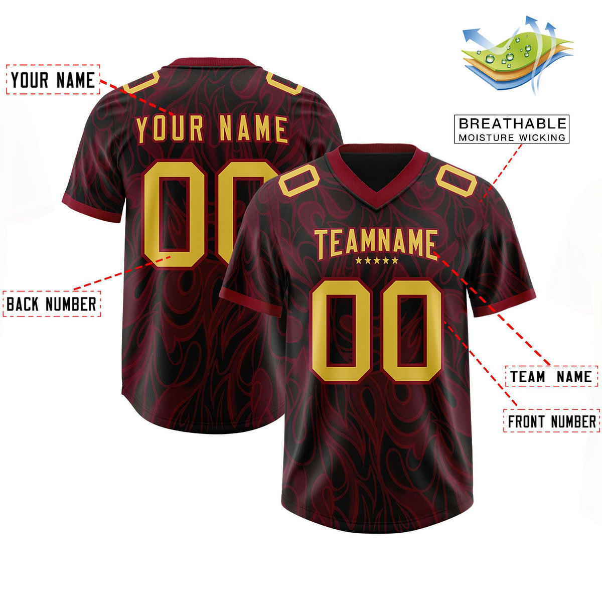 Custom Black Personalized Printed Graffiti Pattern Design Authentic American Football Jersey