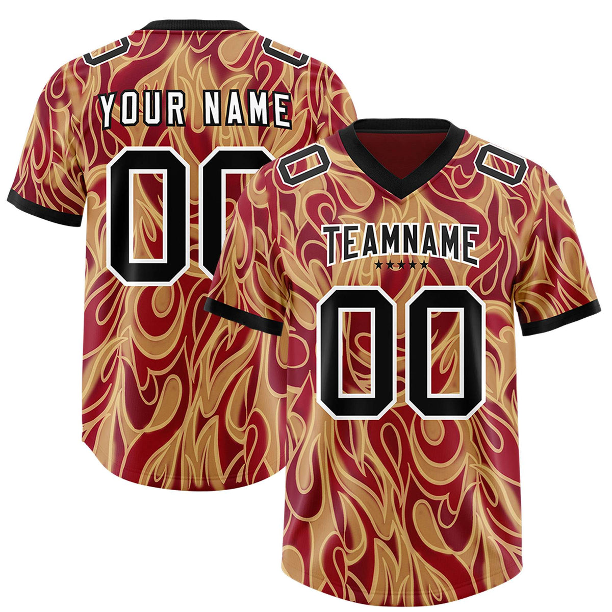 Custom Crimson Personalized Printed Graffiti Pattern Design Authentic American Football Jersey
