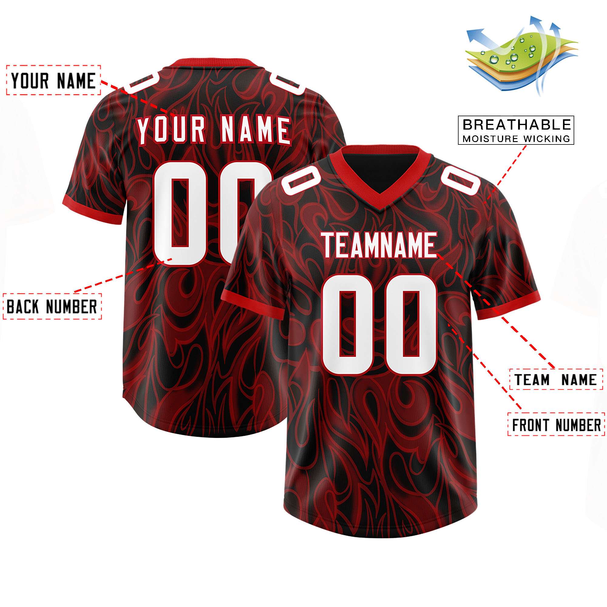 Custom Black Personalized Printed Graffiti Pattern Design Authentic American Football Jersey