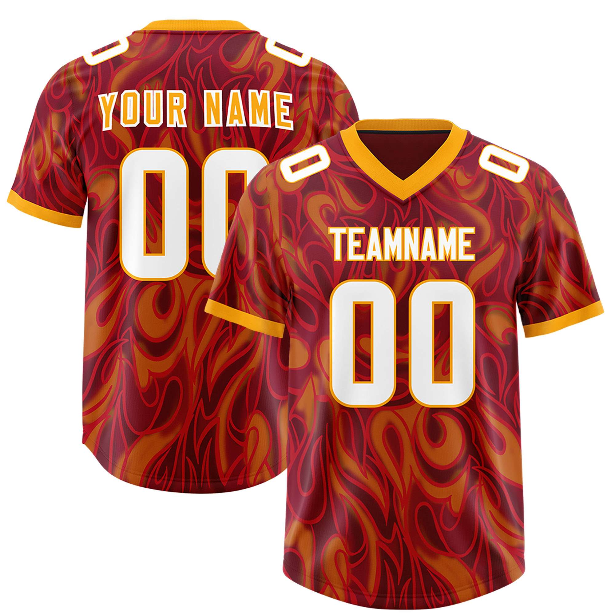 Custom Crimson Personalized Printed Graffiti Pattern Design Authentic American Football Jersey