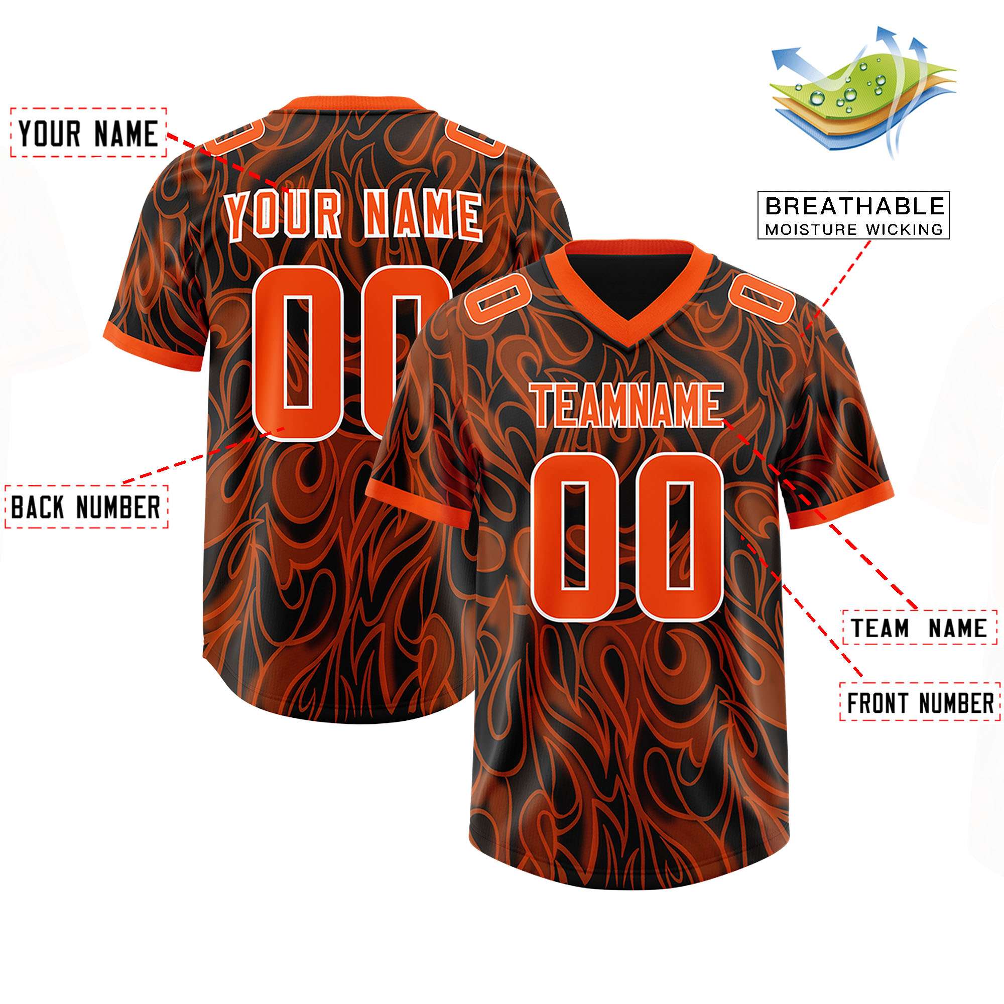 Custom Black Personalized Printed Graffiti Pattern Design Authentic American Football Jersey