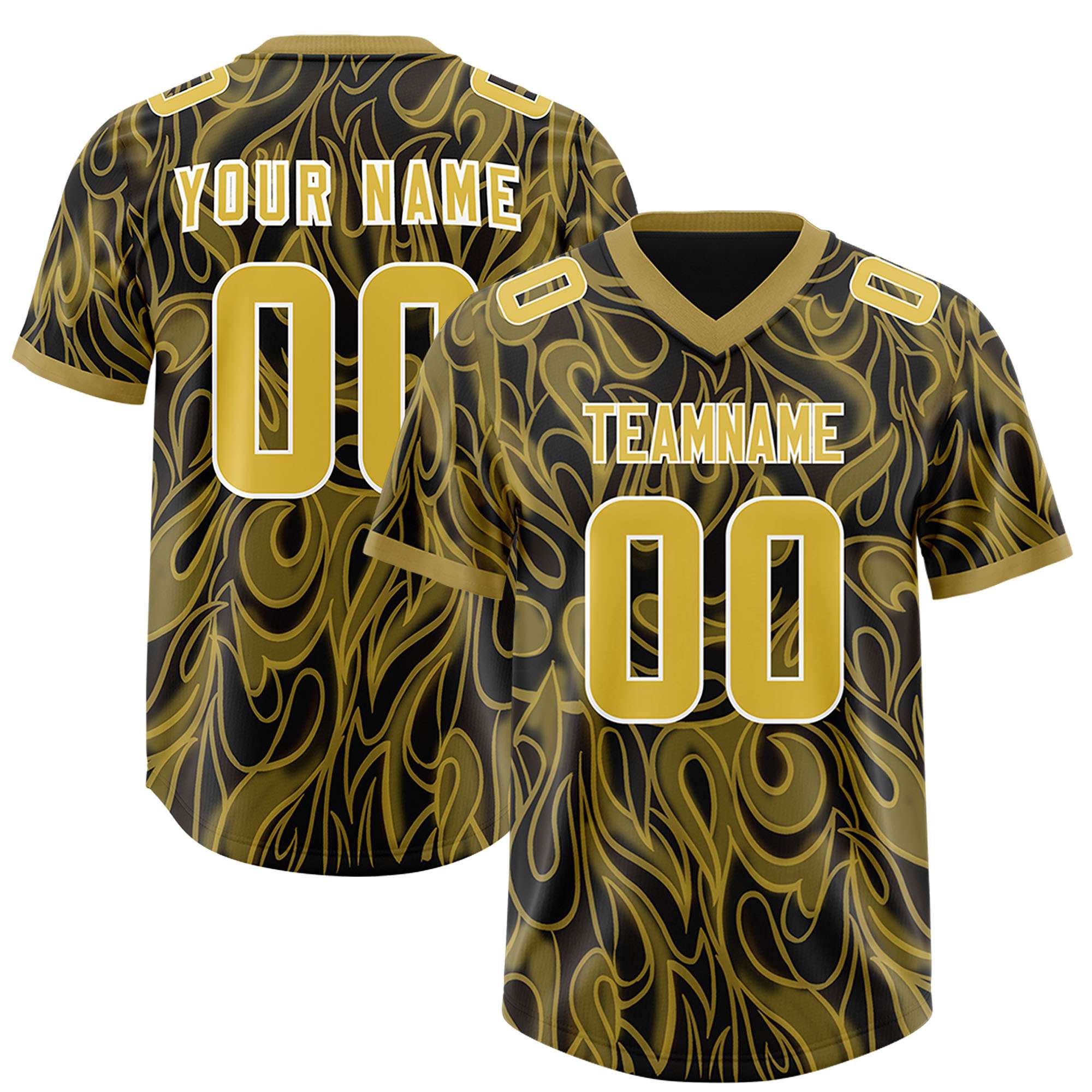 Custom Black Personalized Printed Graffiti Pattern Design Authentic American Football Jersey