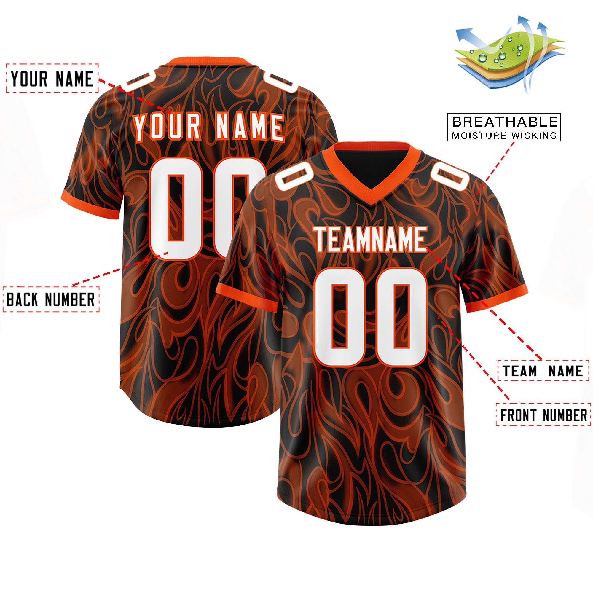 Custom Black Personalized Printed Graffiti Pattern Design Authentic American Football Jersey