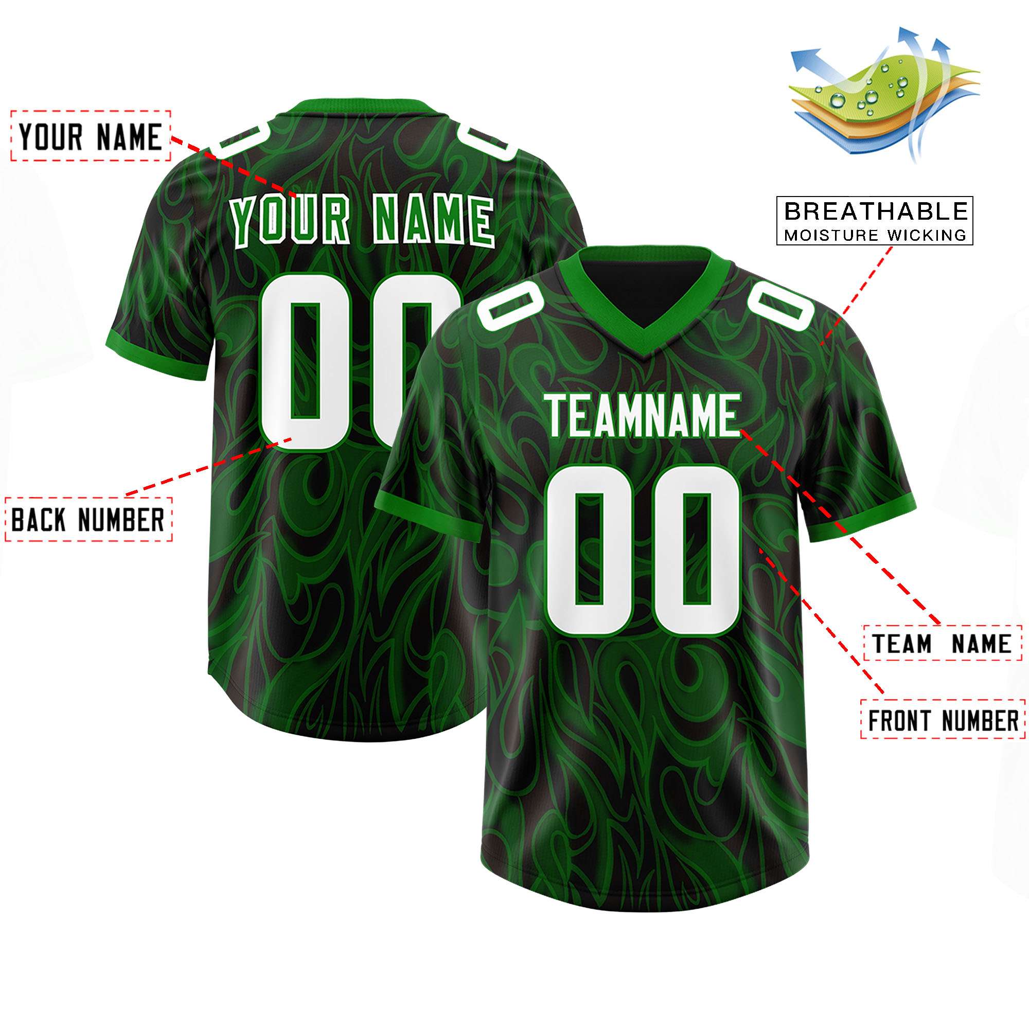 Custom Black Personalized Printed Graffiti Pattern Design Authentic American Football Jersey