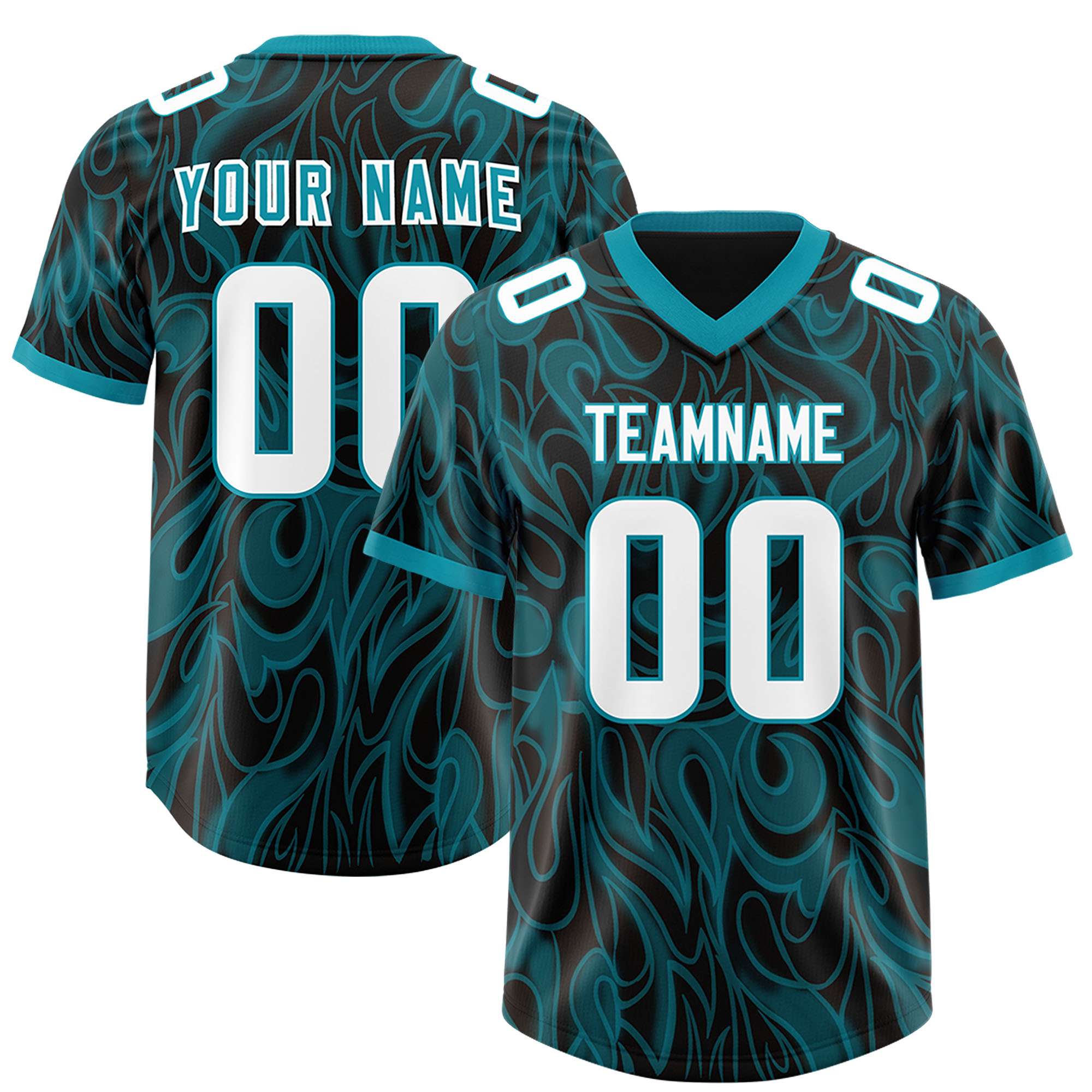 Custom Black Personalized Printed Graffiti Pattern Design Authentic American Football Jersey