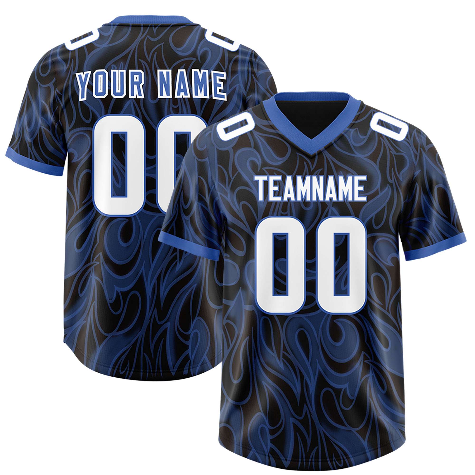Custom Black Personalized Printed Graffiti Pattern Design Authentic American Football Jersey