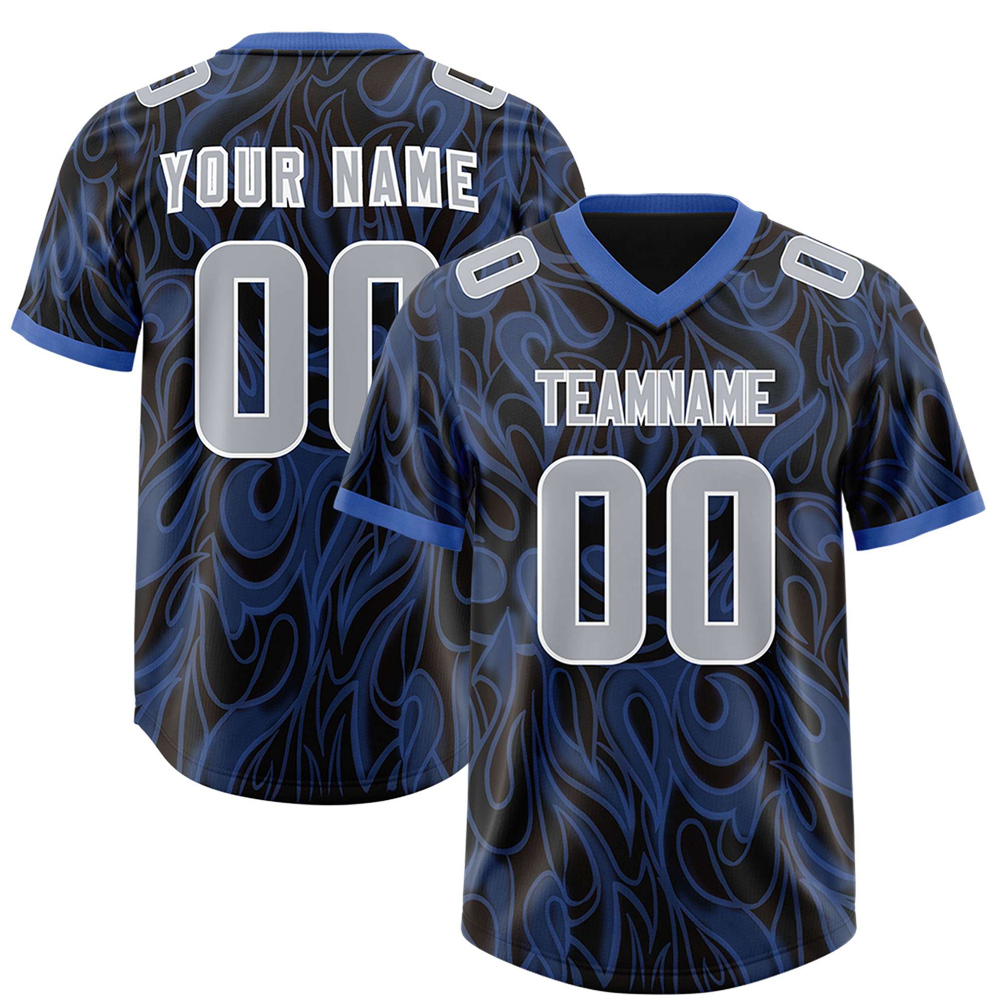 Custom Black Personalized Printed Graffiti Pattern Design Authentic American Football Jersey