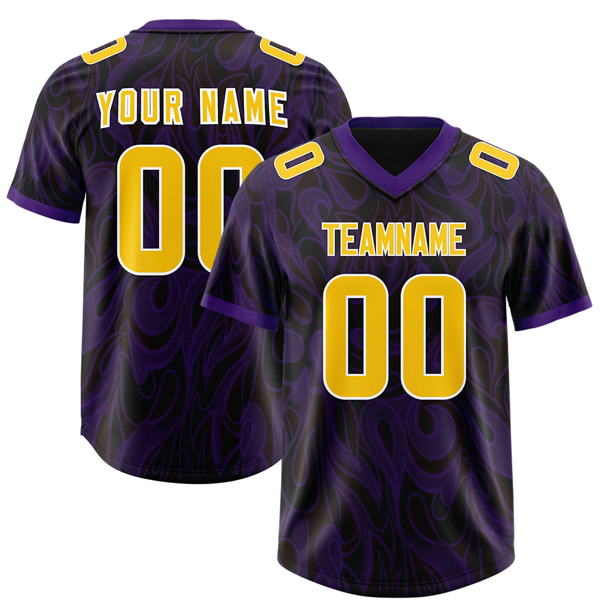 Custom Black Personalized Printed Graffiti Pattern Design Authentic American Football Jersey