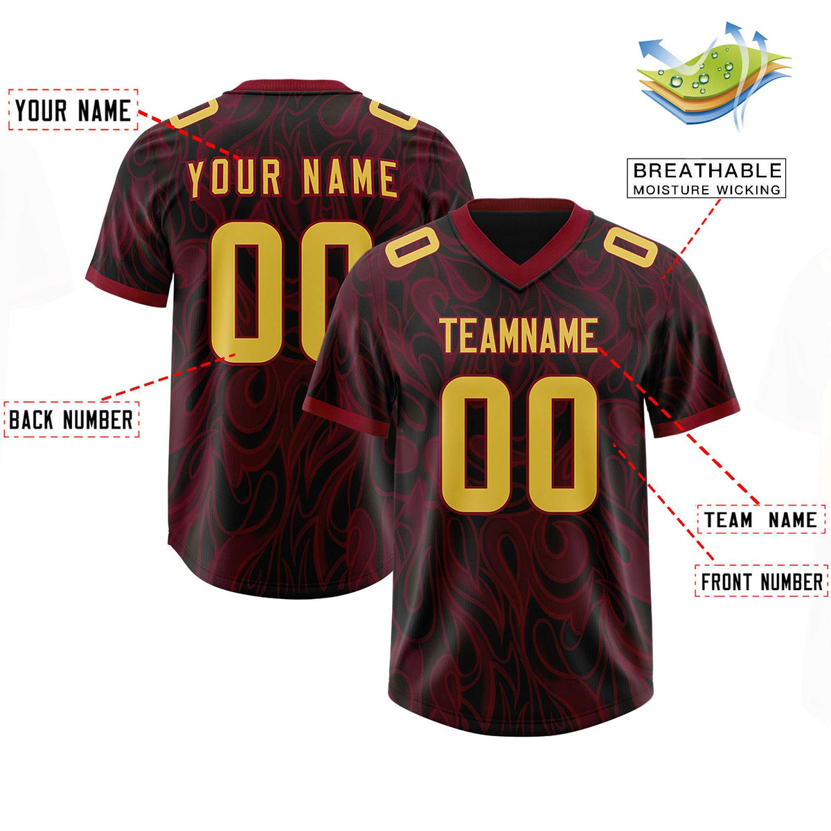 Custom Black Personalized Printed Graffiti Pattern Design Authentic American Football Jersey