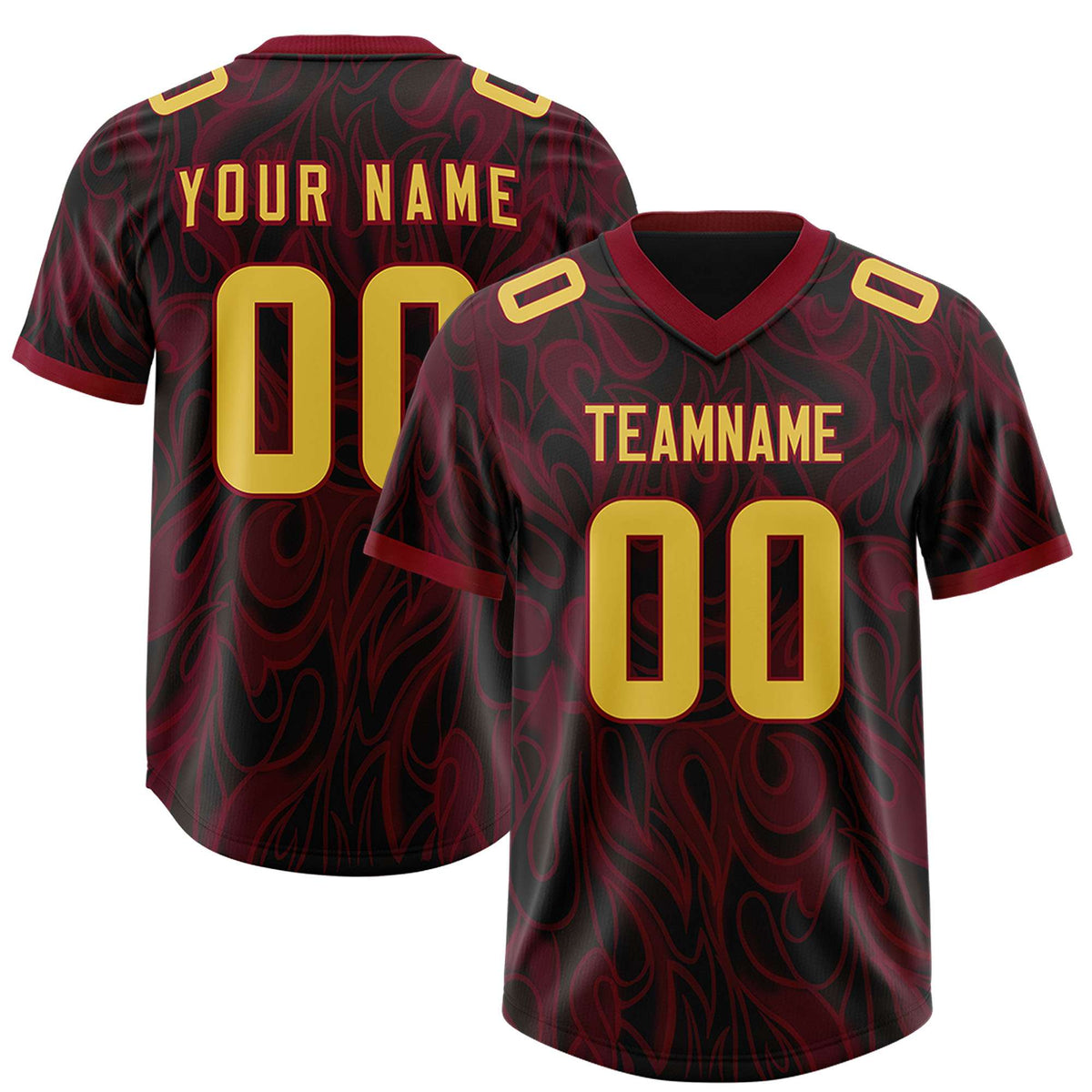 Custom Black Personalized Printed Graffiti Pattern Design Authentic American Football Jersey