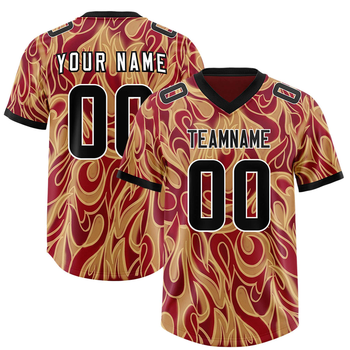 Custom Crimson Personalized Printed Graffiti Pattern Design Authentic American Football Jersey