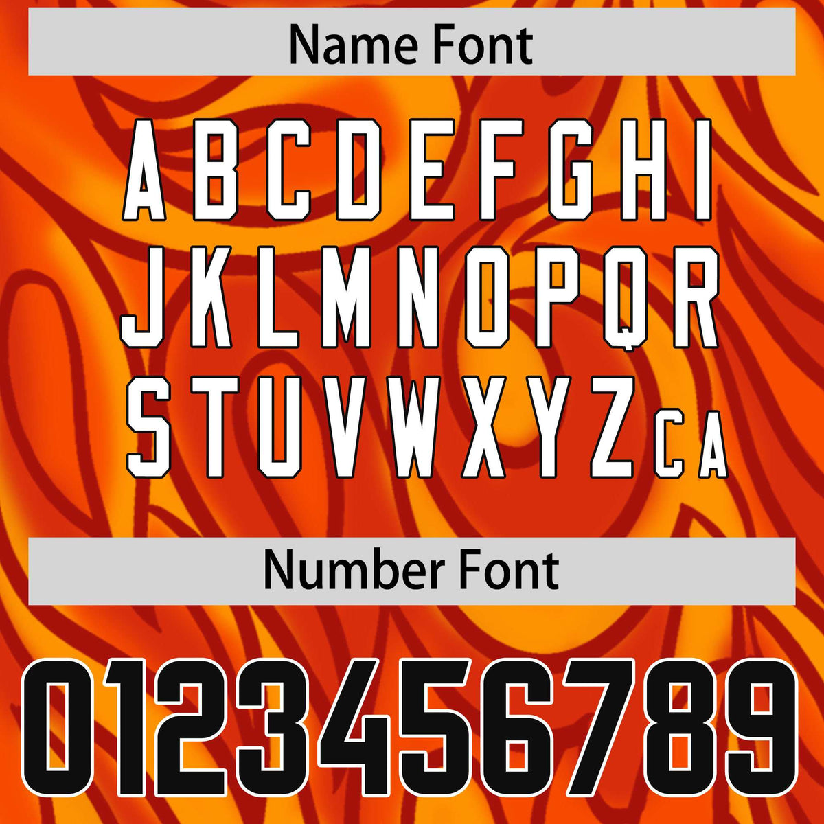 Custom Orange Personalized Printed Graffiti Pattern Design Authentic American Football Jersey