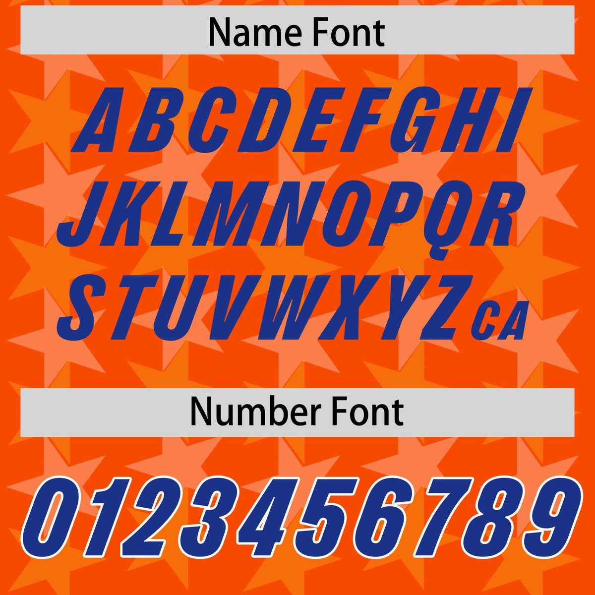 Custom Orange Royal Personalized All Star Graffiti Pattern Authentic American Football Jersey