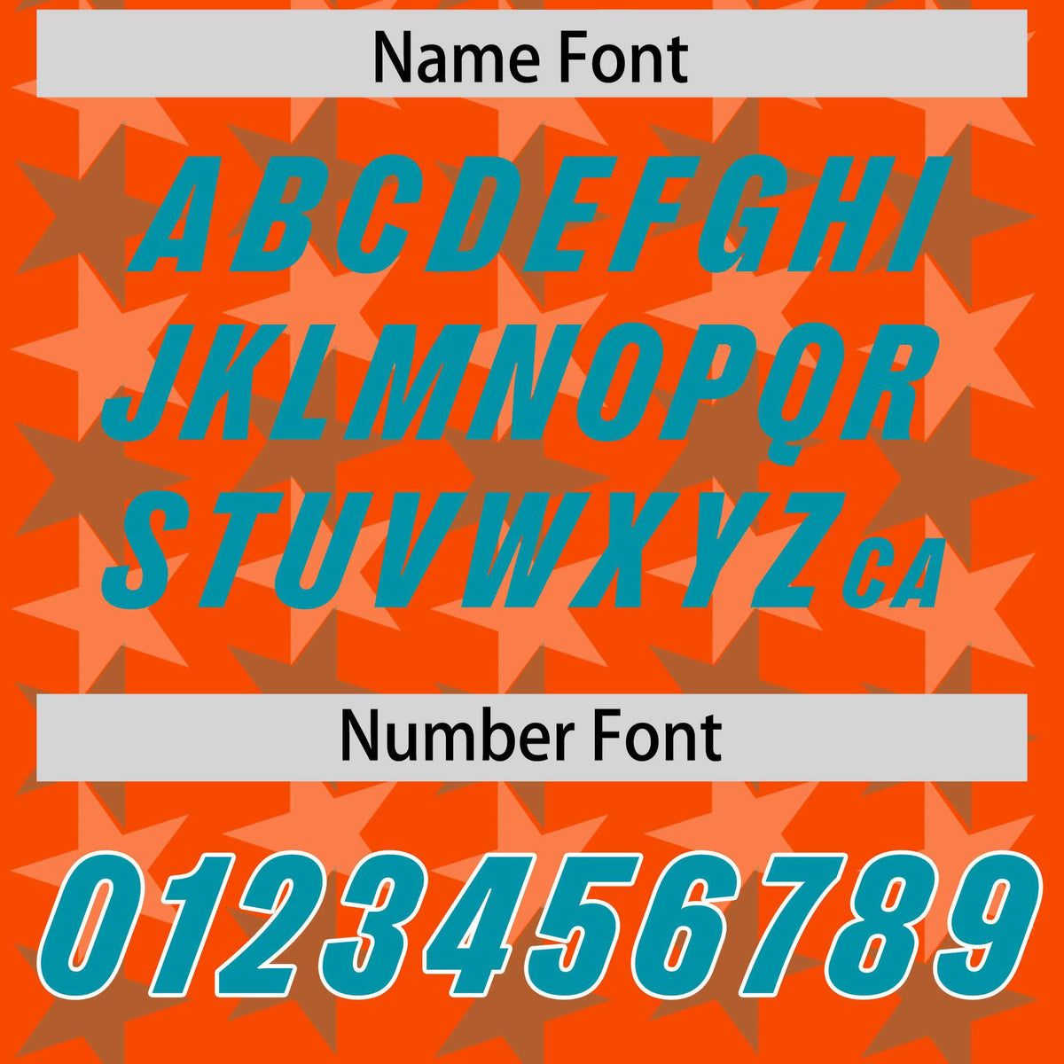 Custom Orange Aqua Personalized All Star Graffiti Pattern Authentic American Football Jersey