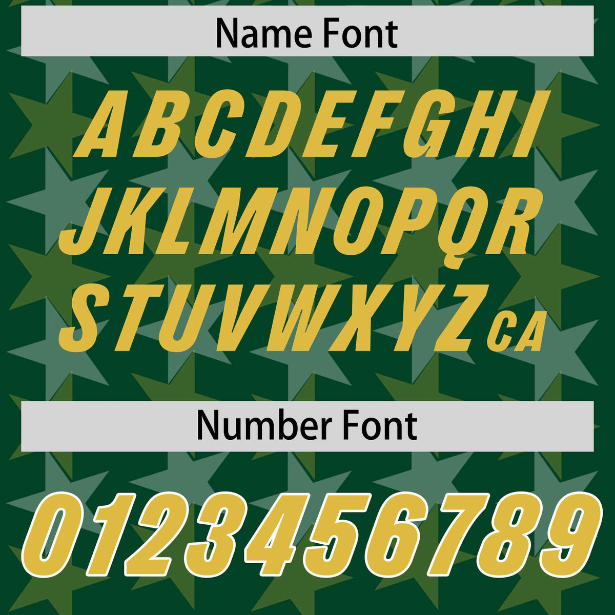 Custom Green Old Gold Personalized All Star Graffiti Pattern Authentic American Football Jersey