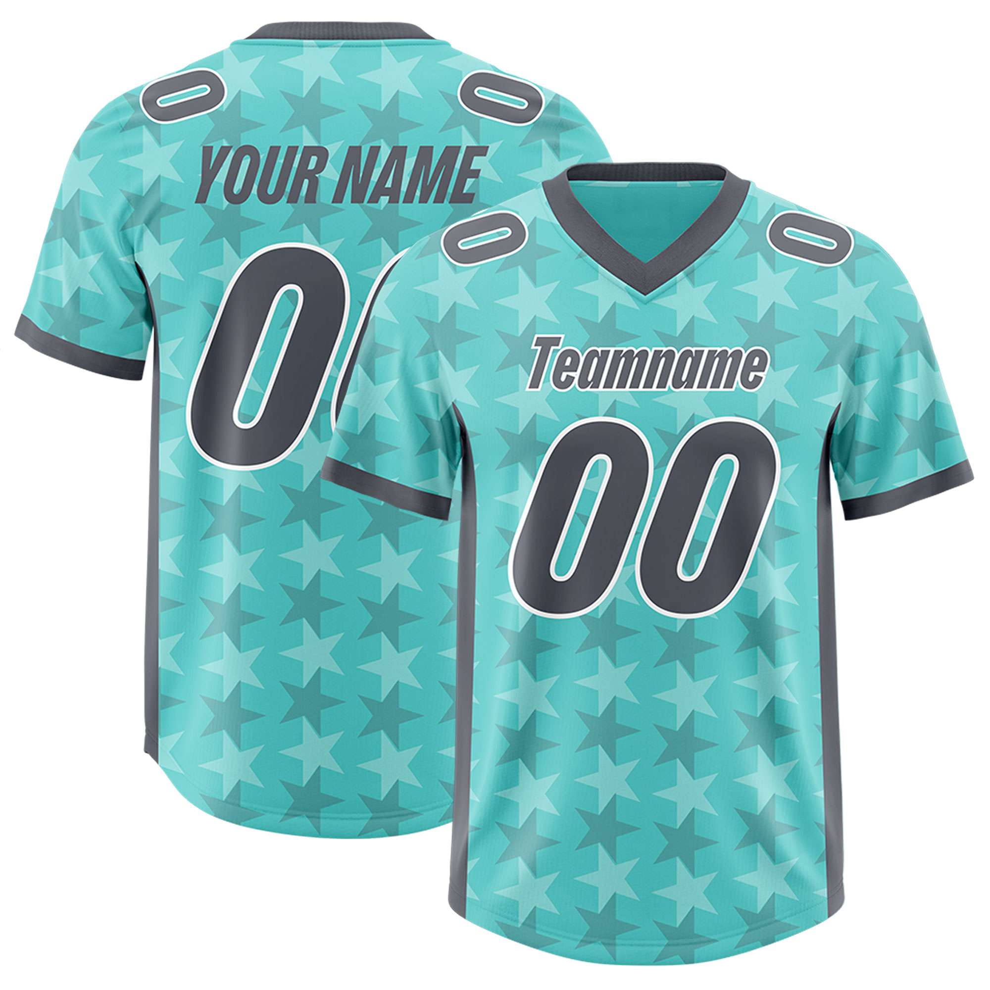 Custom Bright Green Dark Gray Personalized All Star Graffiti Pattern Authentic American Football Jersey