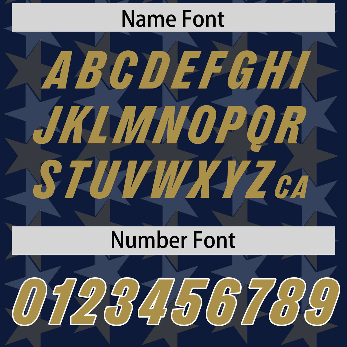Custom Navy Old Gold Personalized All Star Graffiti Pattern Authentic American Football Jersey