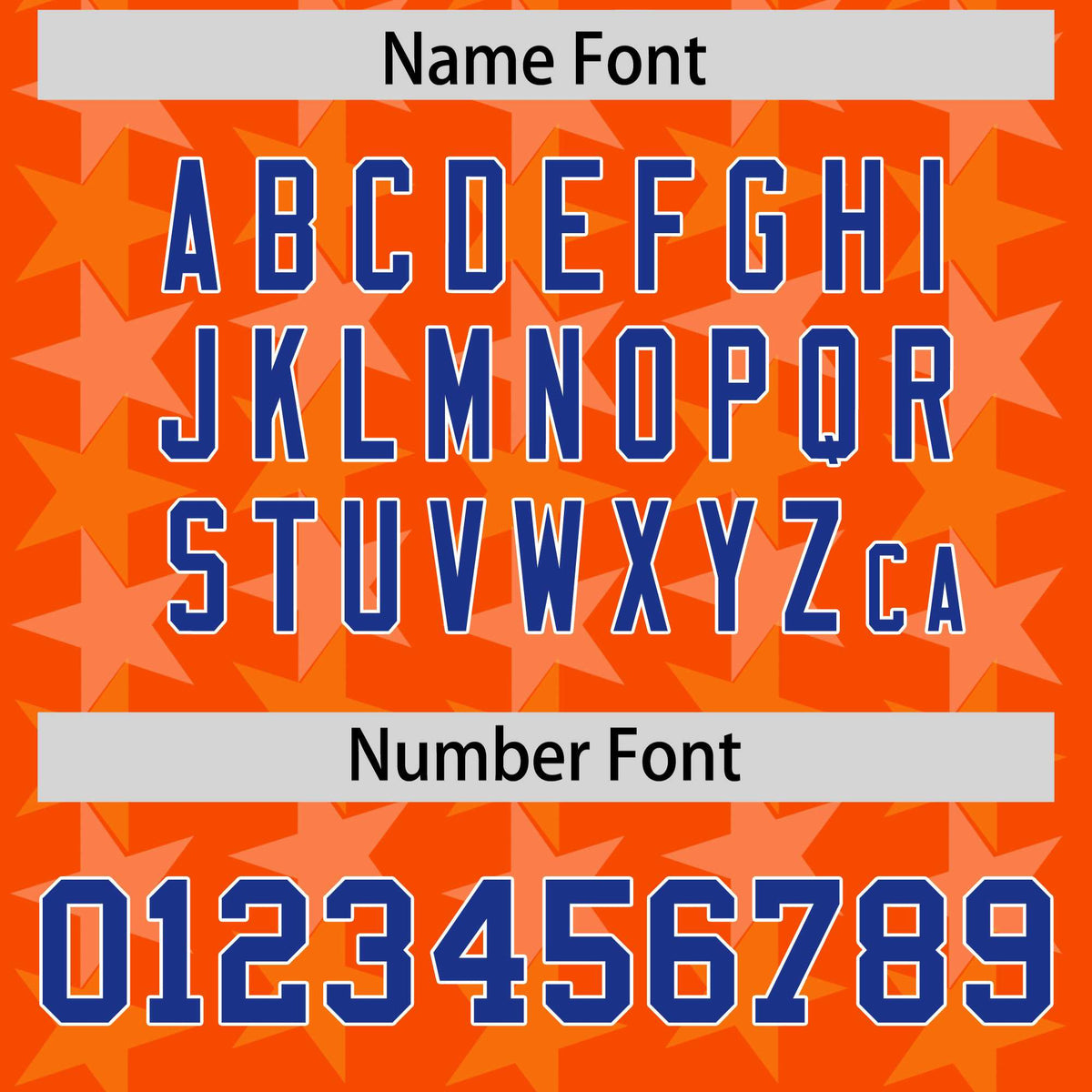 Custom Orange Royal Personalized All Star Graffiti Pattern Authentic American Football Jersey