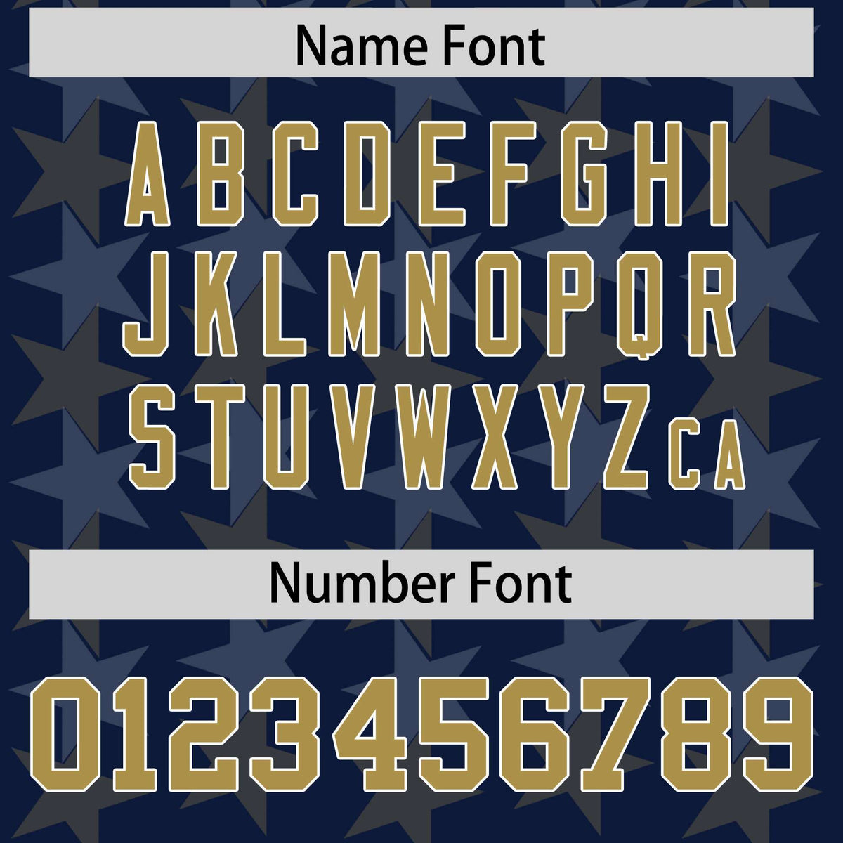Custom Navy Old Gold Personalized All Star Graffiti Pattern Authentic American Football Jersey