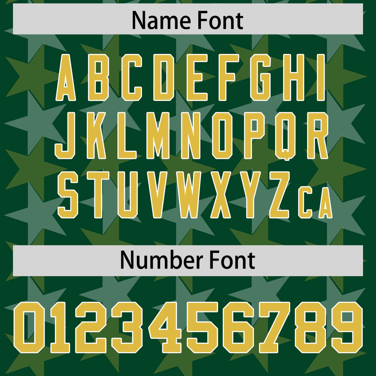 Custom Green Old Gold Personalized All Star Graffiti Pattern Authentic American Football Jersey