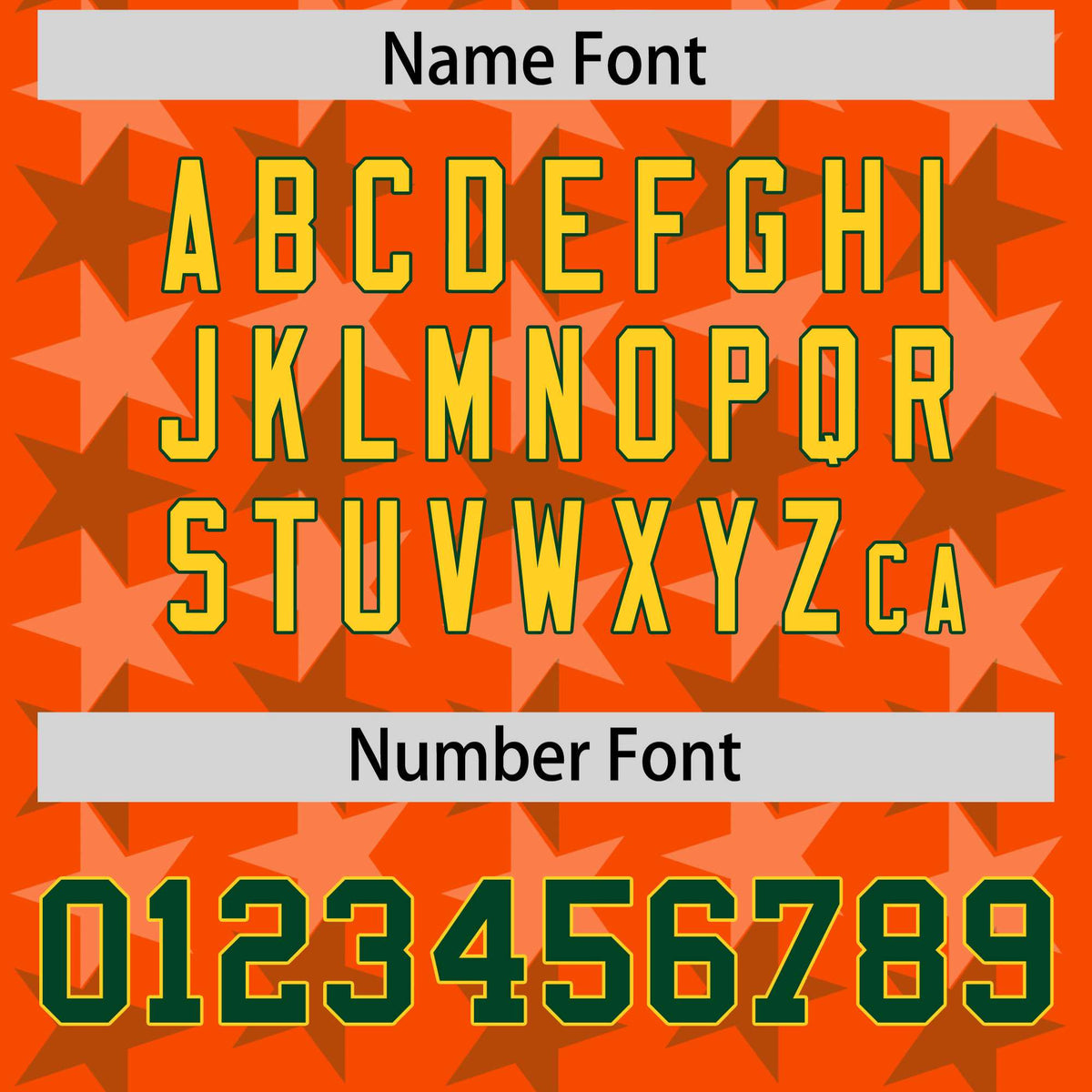 Custom Orange Green Personalized All Star Graffiti Pattern Authentic American Football Jersey