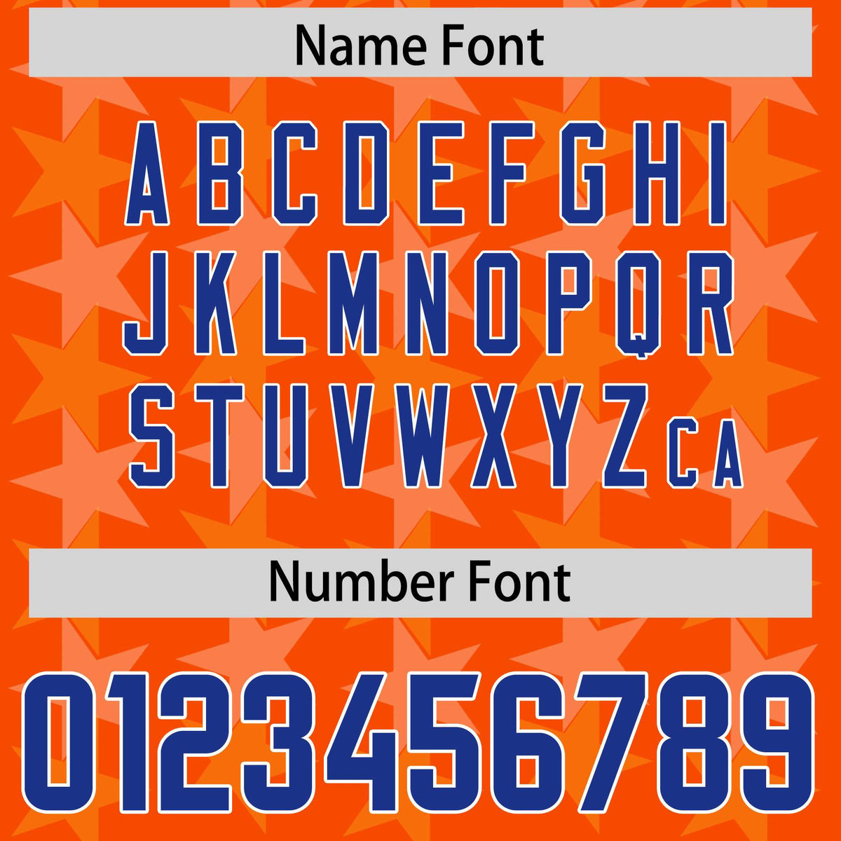 Custom Orange Royal Personalized All Star Graffiti Pattern Authentic American Football Jersey