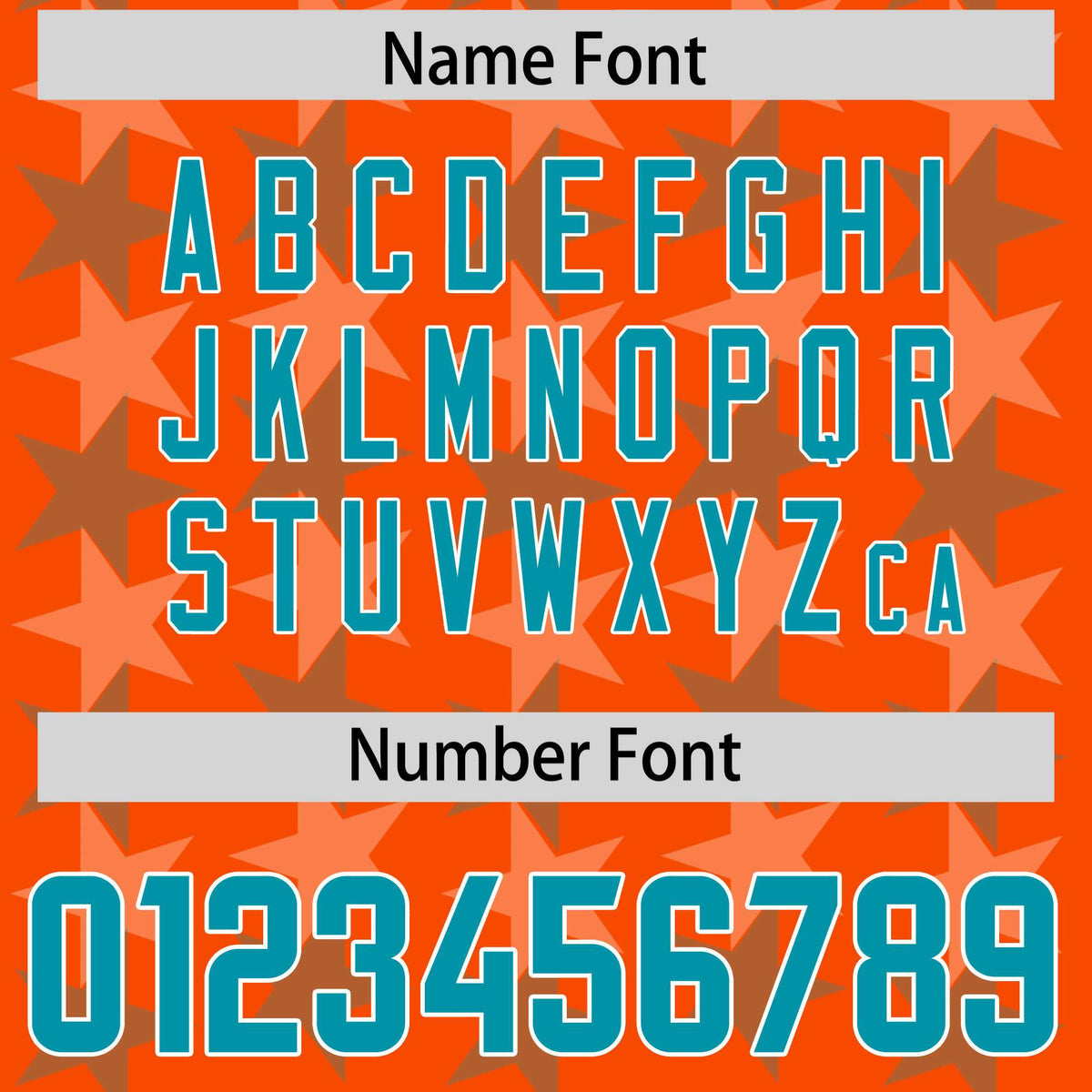 Custom Orange Aqua Personalized All Star Graffiti Pattern Authentic American Football Jersey