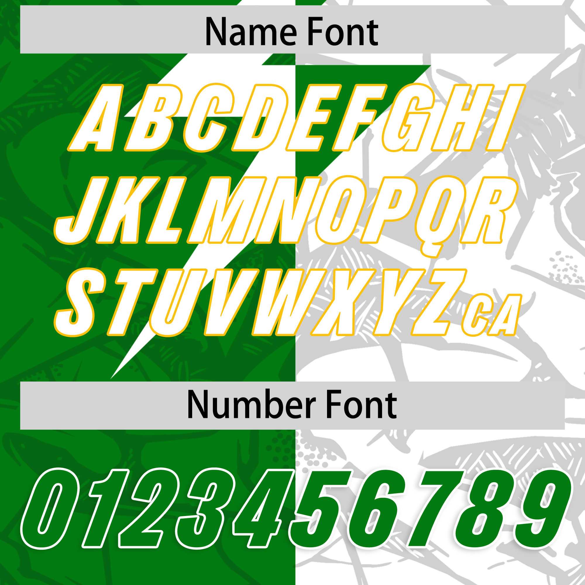 Custom Kelly Green White Split Personalized Lightning Pattern American Football Jersey