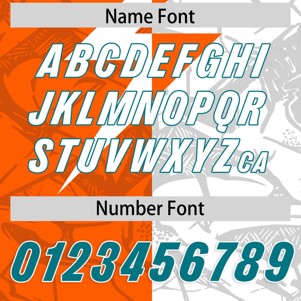 Custom Orange White Split Personalized Lightning Pattern American Football Jersey