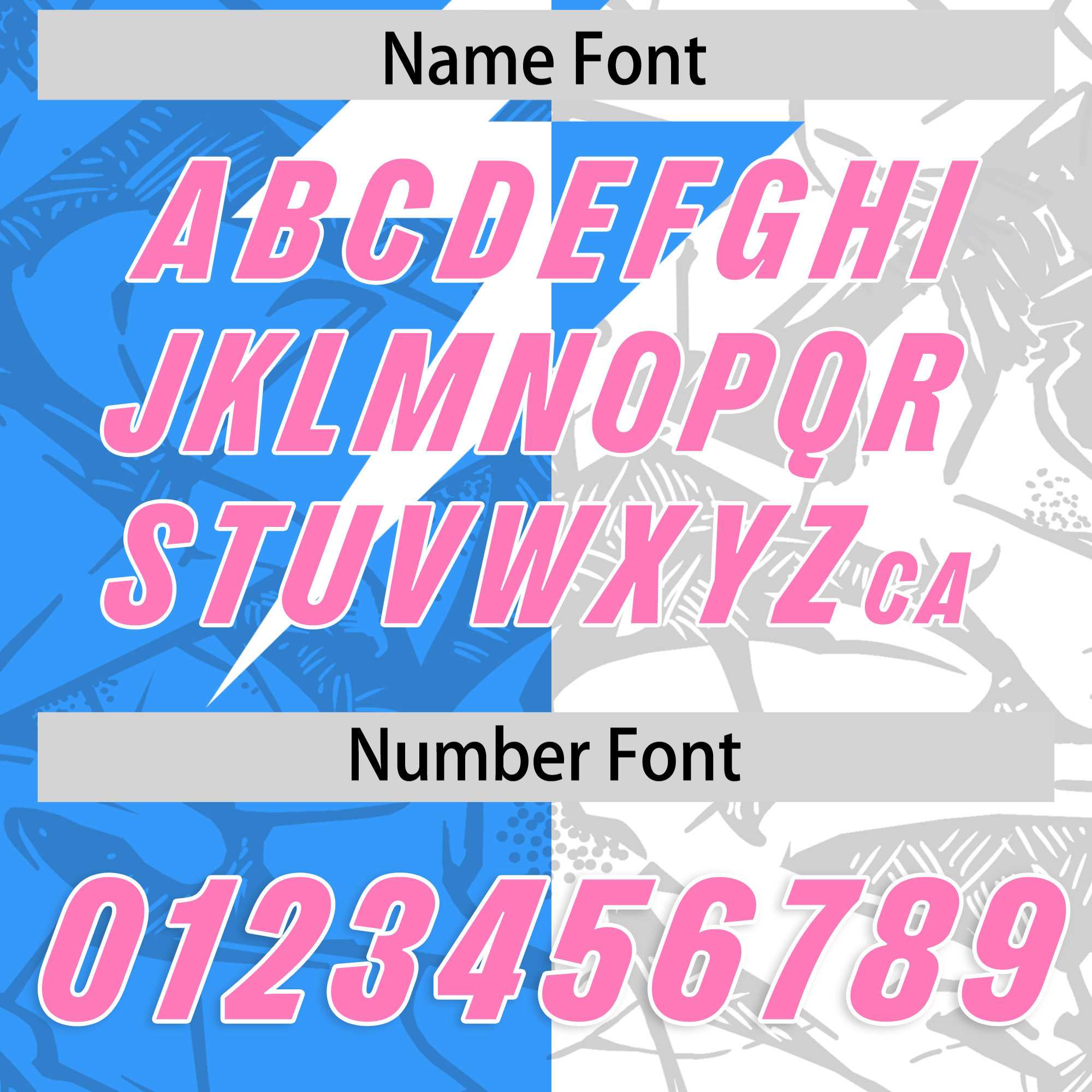 Custom Light Blue White Split Personalized Lightning Pattern American Football Jersey