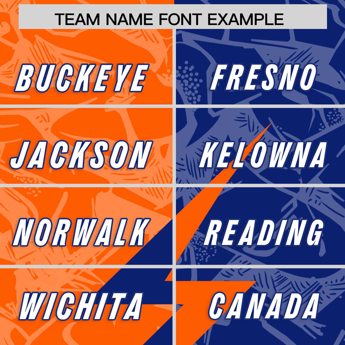 Custom Orange Royal Split Personalized Lightning Pattern American Football Jersey