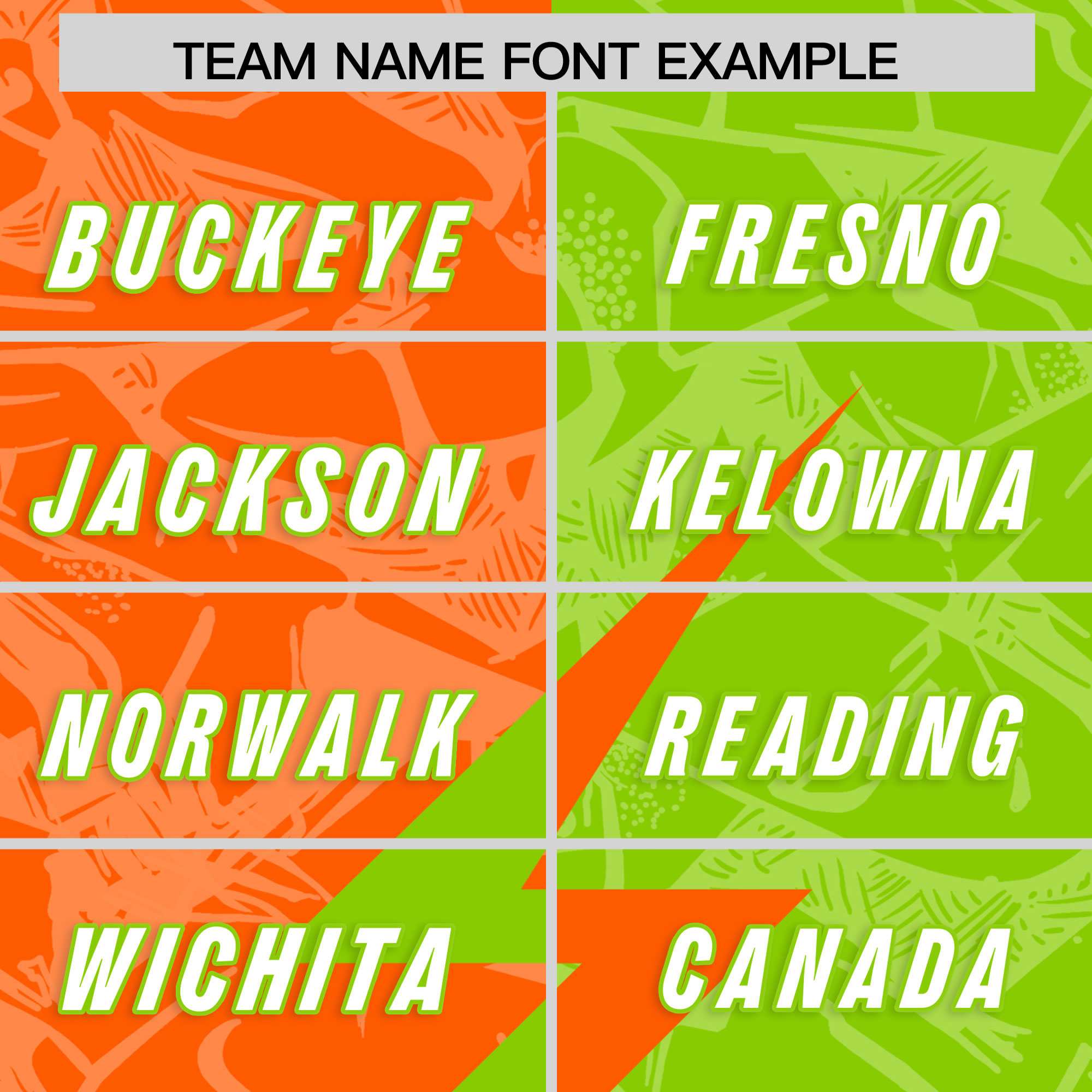 Custom Neon Green Orange Split Personalized Lightning Pattern American Football Jersey