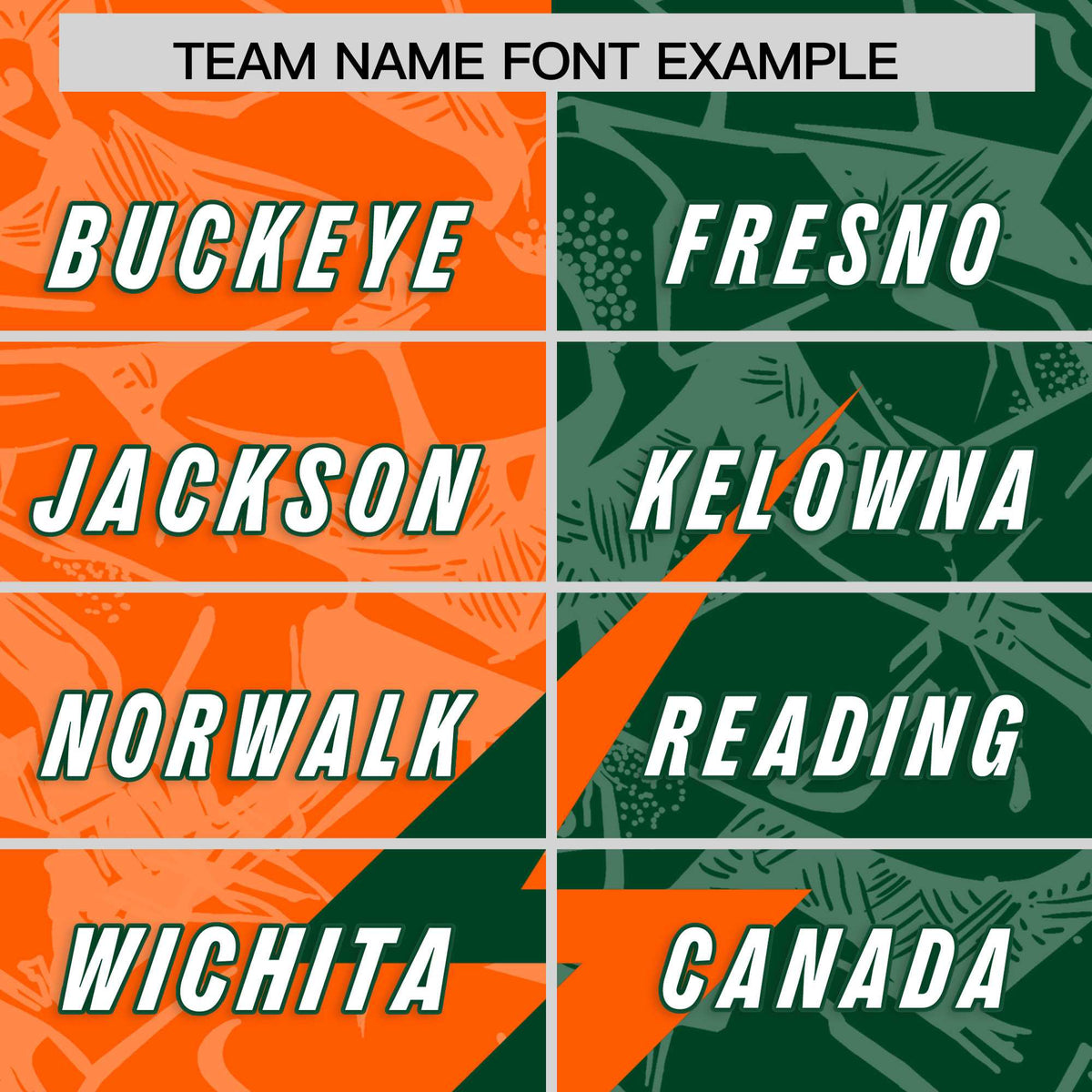 Custom Green Orange Split Personalized Lightning Pattern American Football Jersey