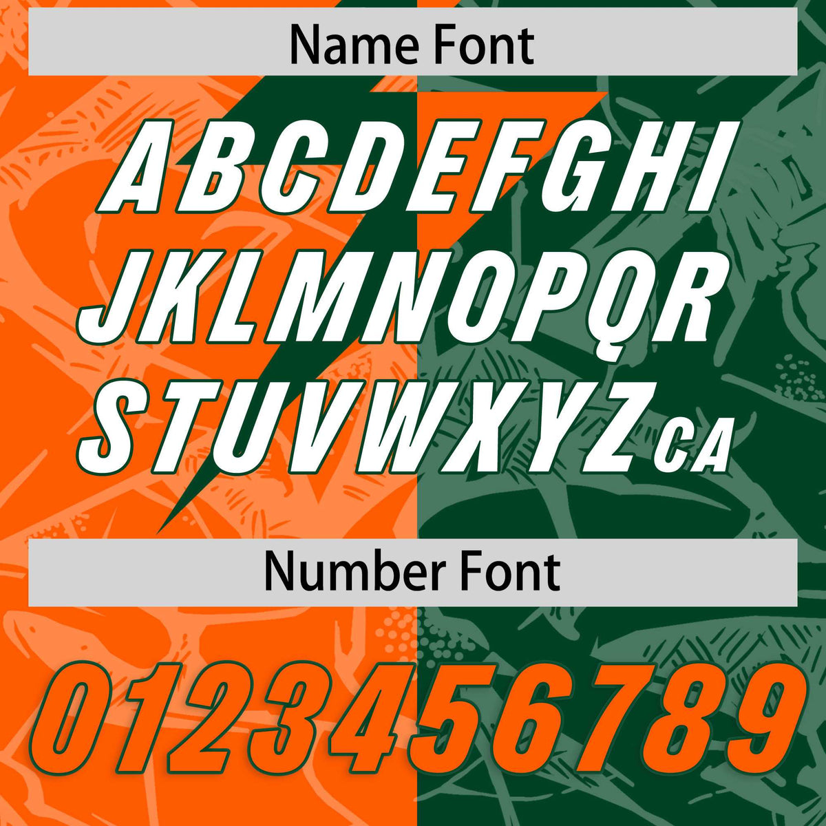 Custom Green Orange Split Personalized Lightning Pattern American Football Jersey