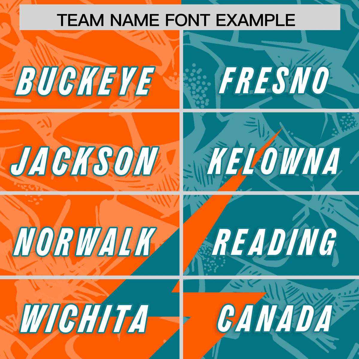 Custom Aqua Orange Split Personalized Lightning Pattern American Football Jersey