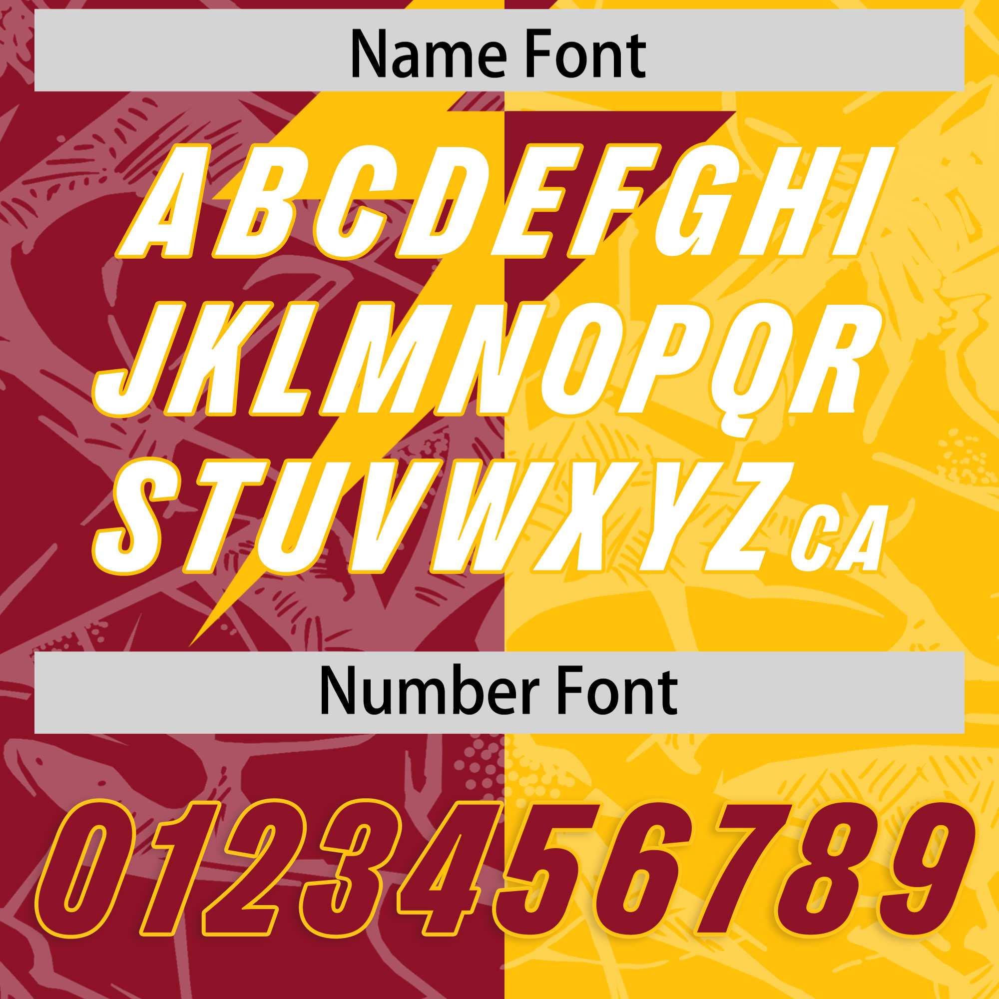 Custom Yellow Cardinal Split Personalized Lightning Pattern American Football Jersey