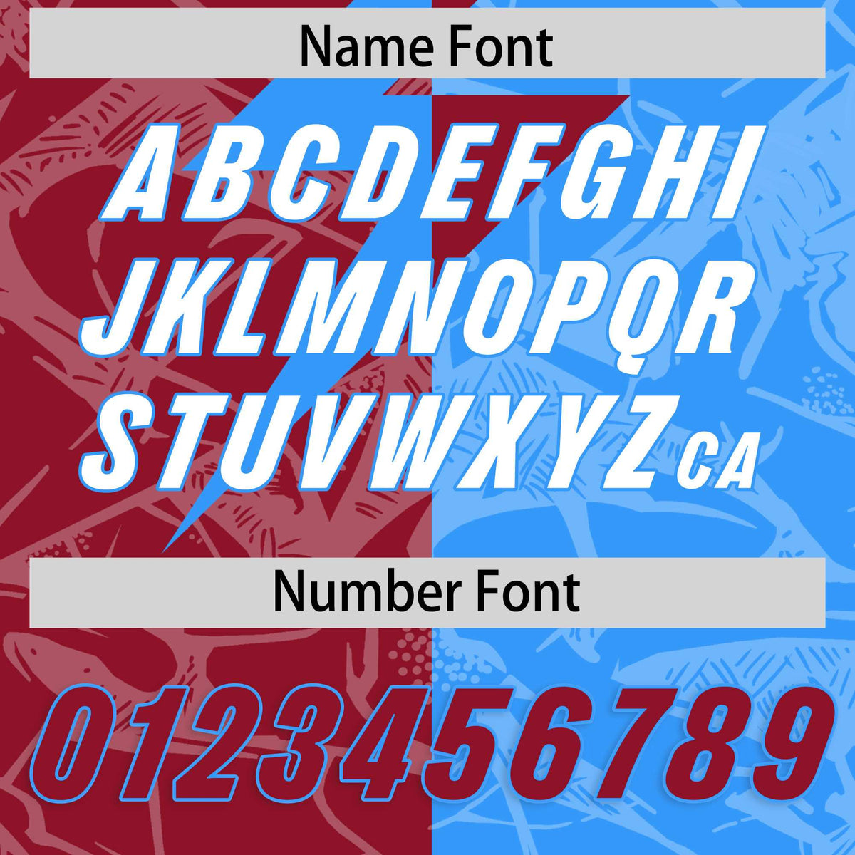 Custom Light Blue Cardinal Split Personalized Lightning Pattern American Football Jersey