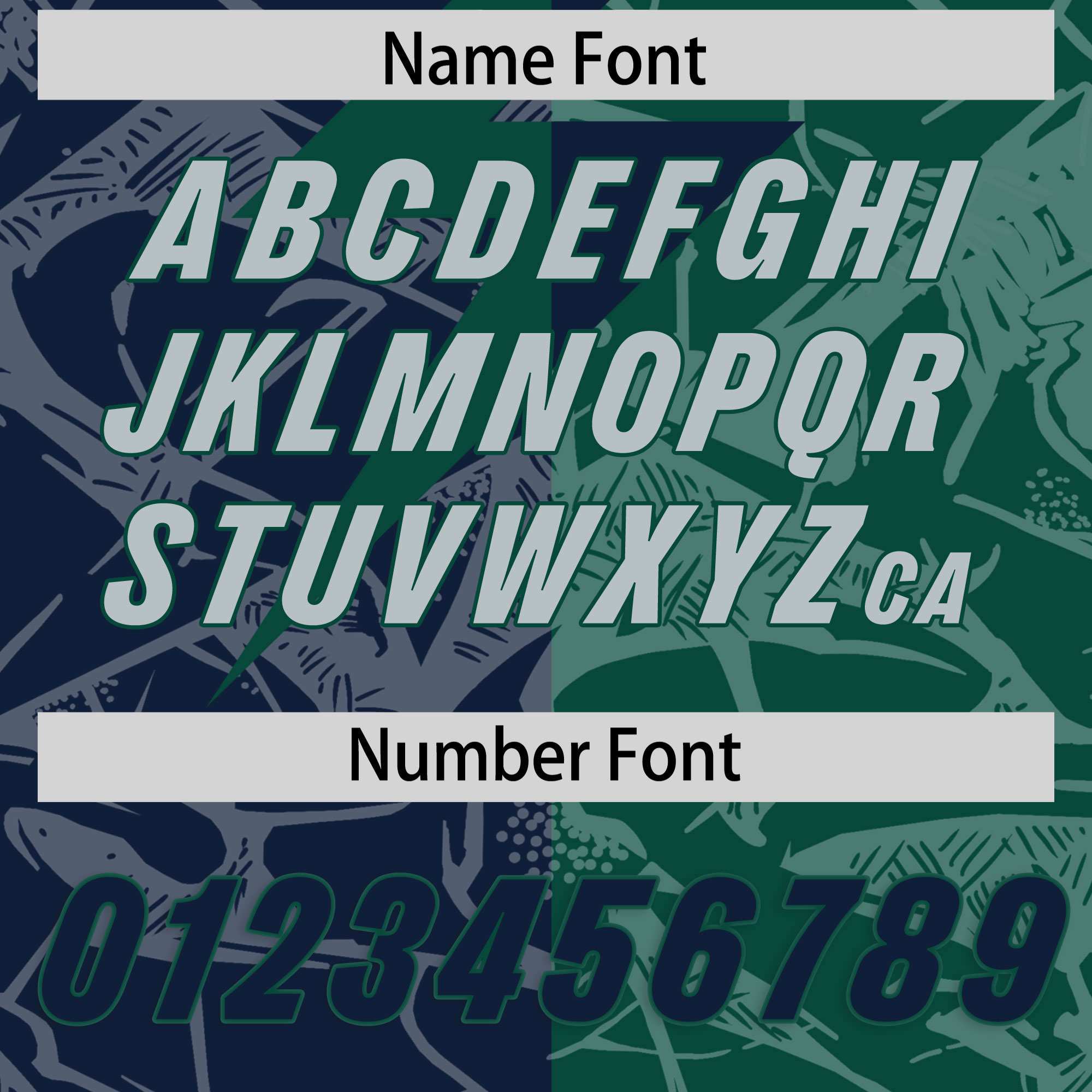 Custom Green Navy Split Personalized Lightning Pattern American Football Jersey