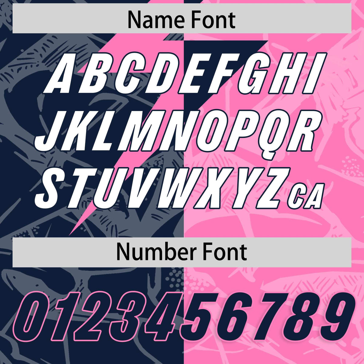 Custom Pink Navy Split Personalized Lightning Pattern American Football Jersey