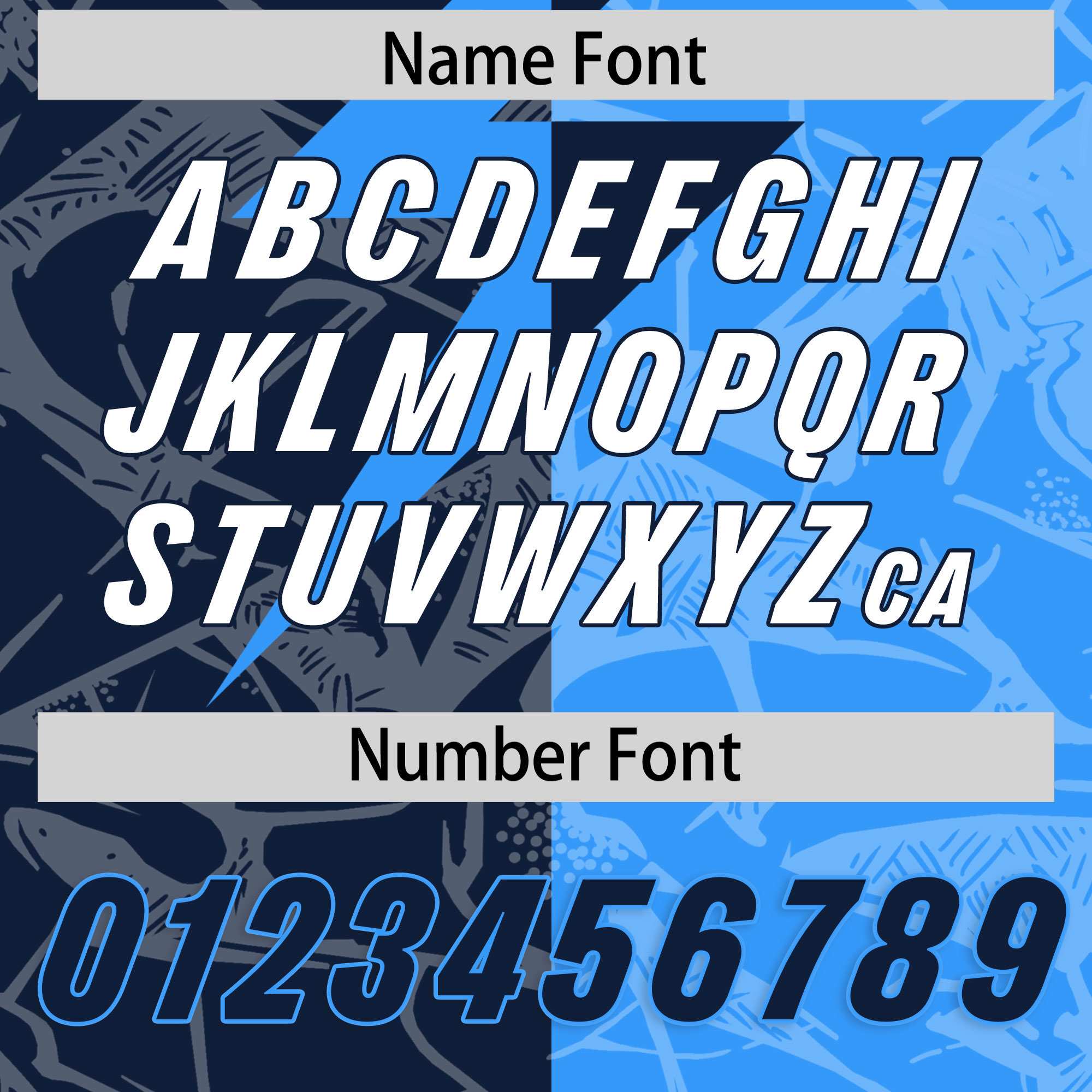 Custom Light Blue Navy Split Personalized Lightning Pattern American Football Jersey