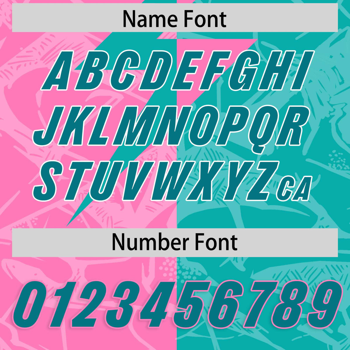 Custom Aqua Pink Split Personalized Lightning Pattern American Football Jersey