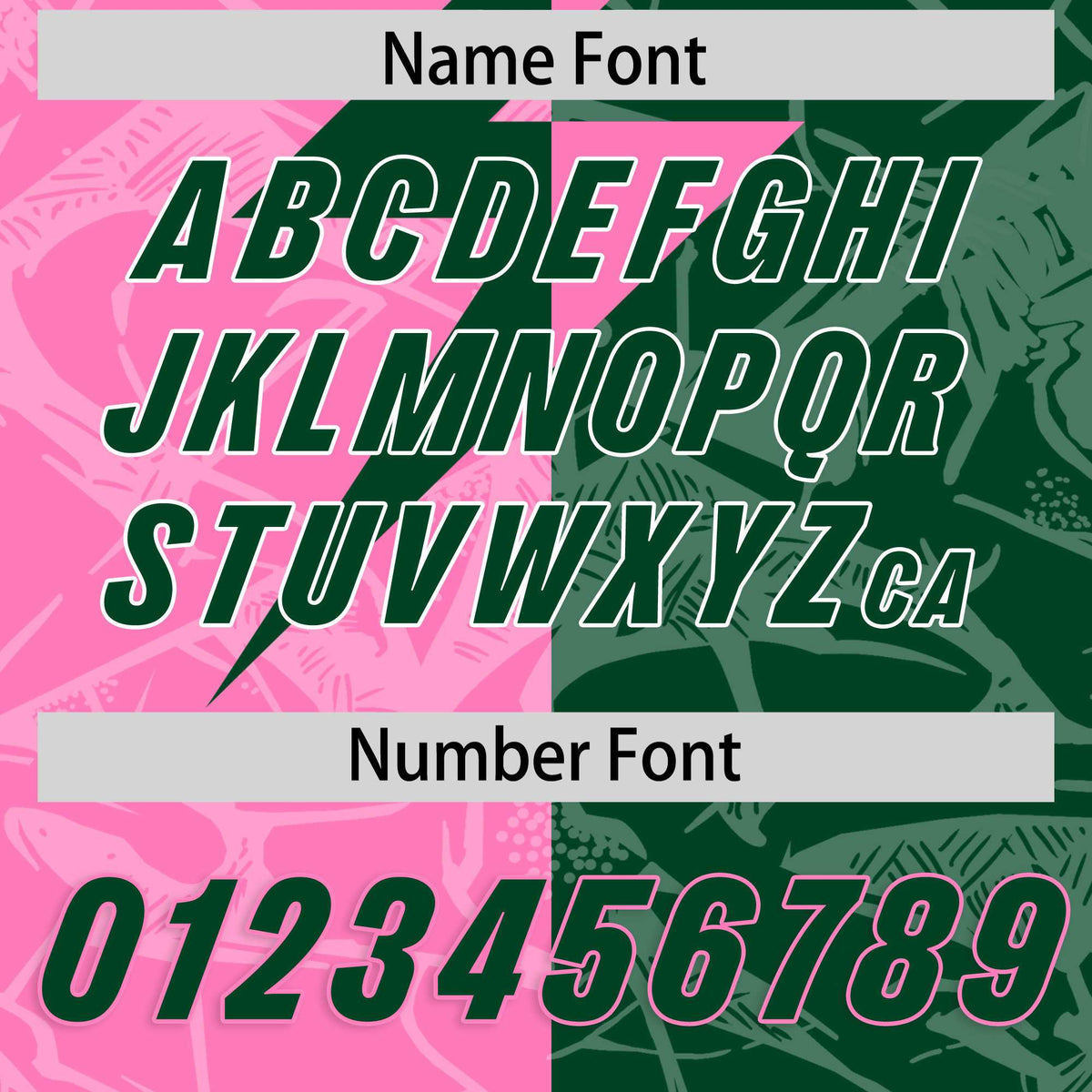 Custom Pink Green Split Personalized Lightning Pattern American Football Jersey