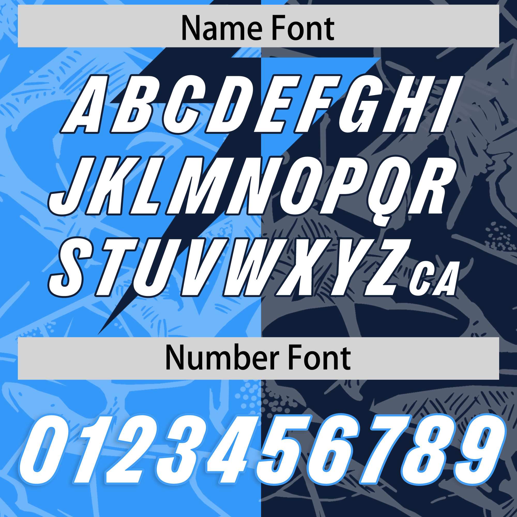 Custom Navy Light Blue Split Personalized Lightning Pattern American Football Jersey